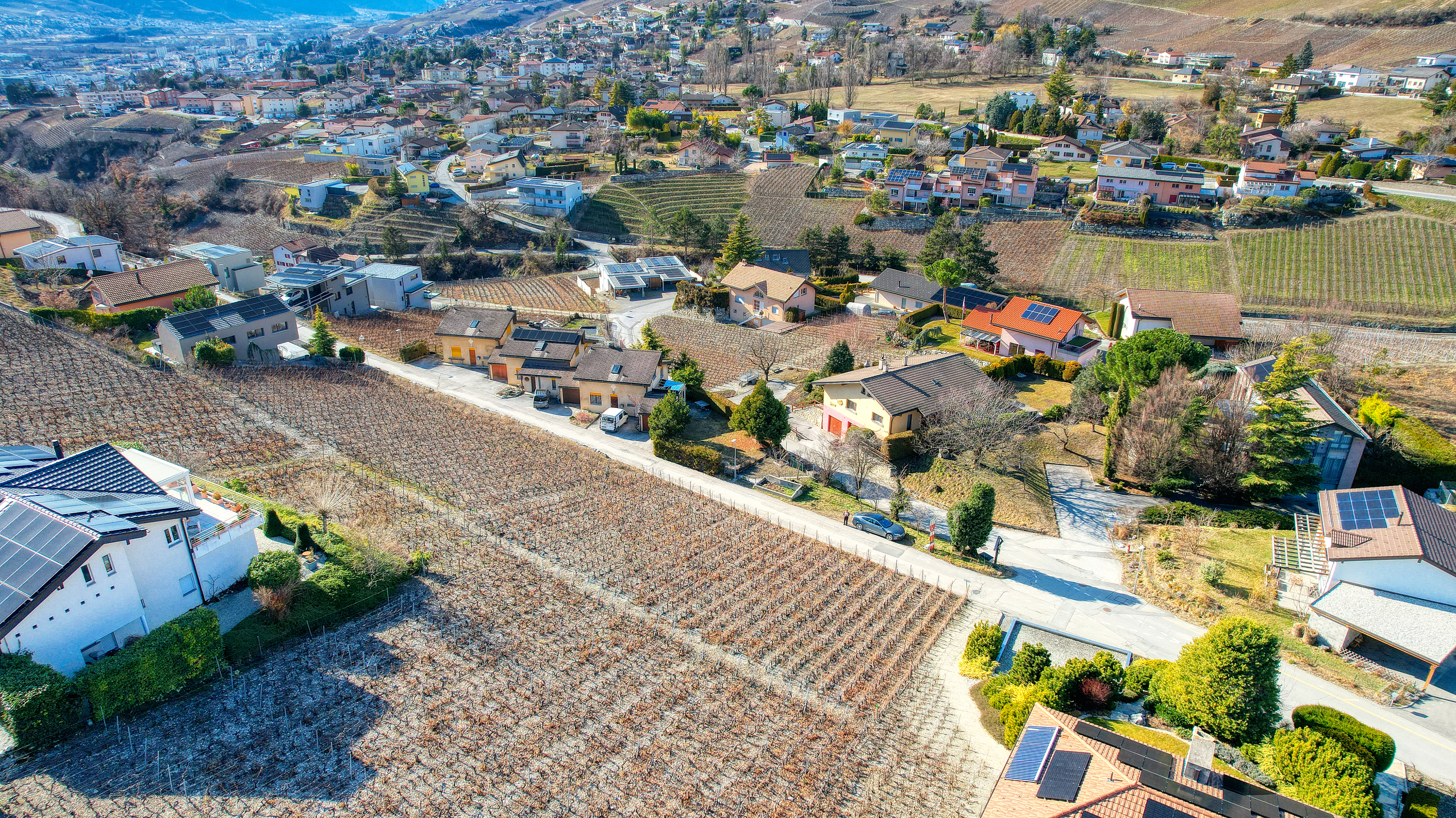 Baugrundstück Miège - Drohnenansicht