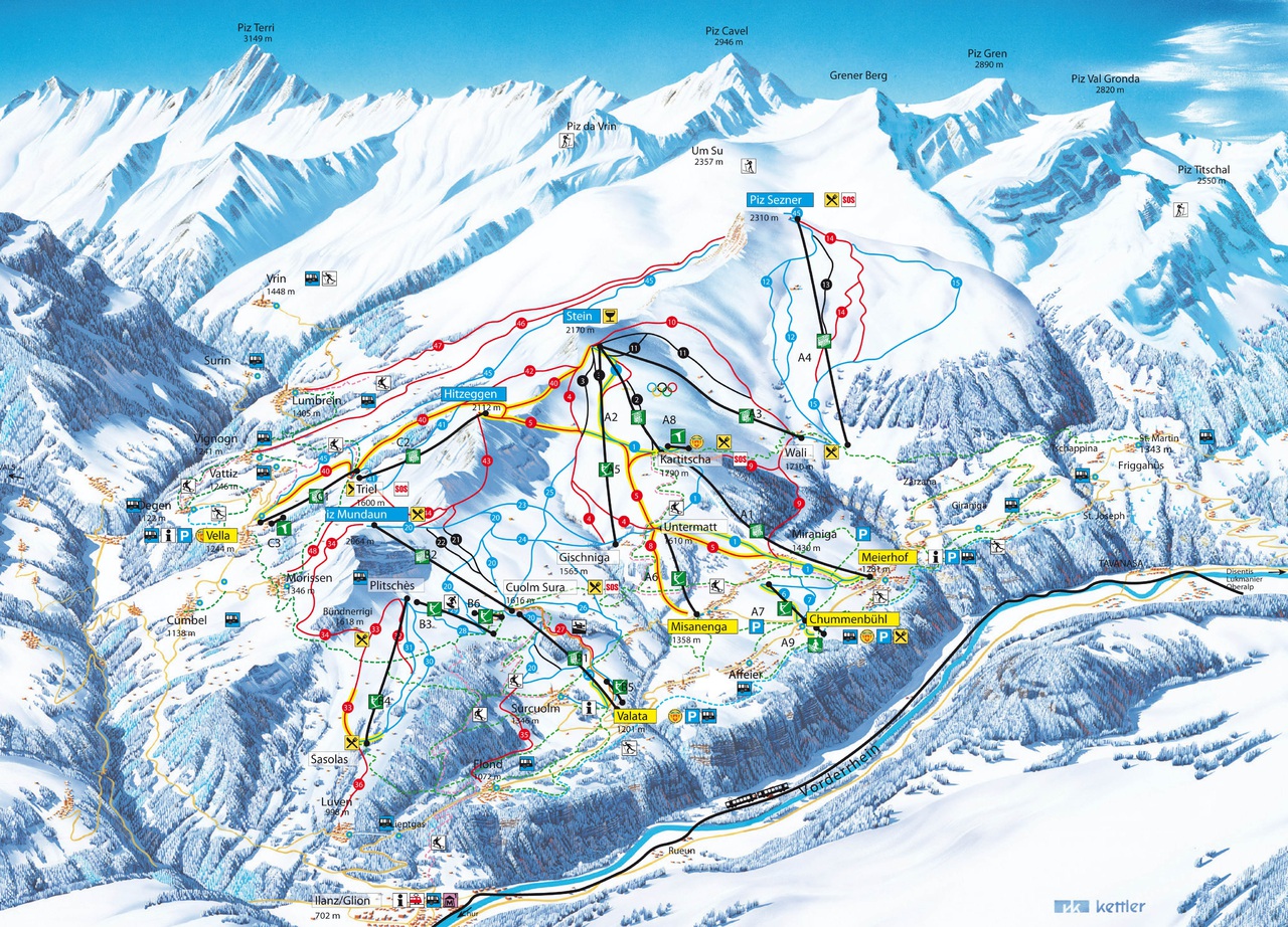 Skigebiet Obersaxen