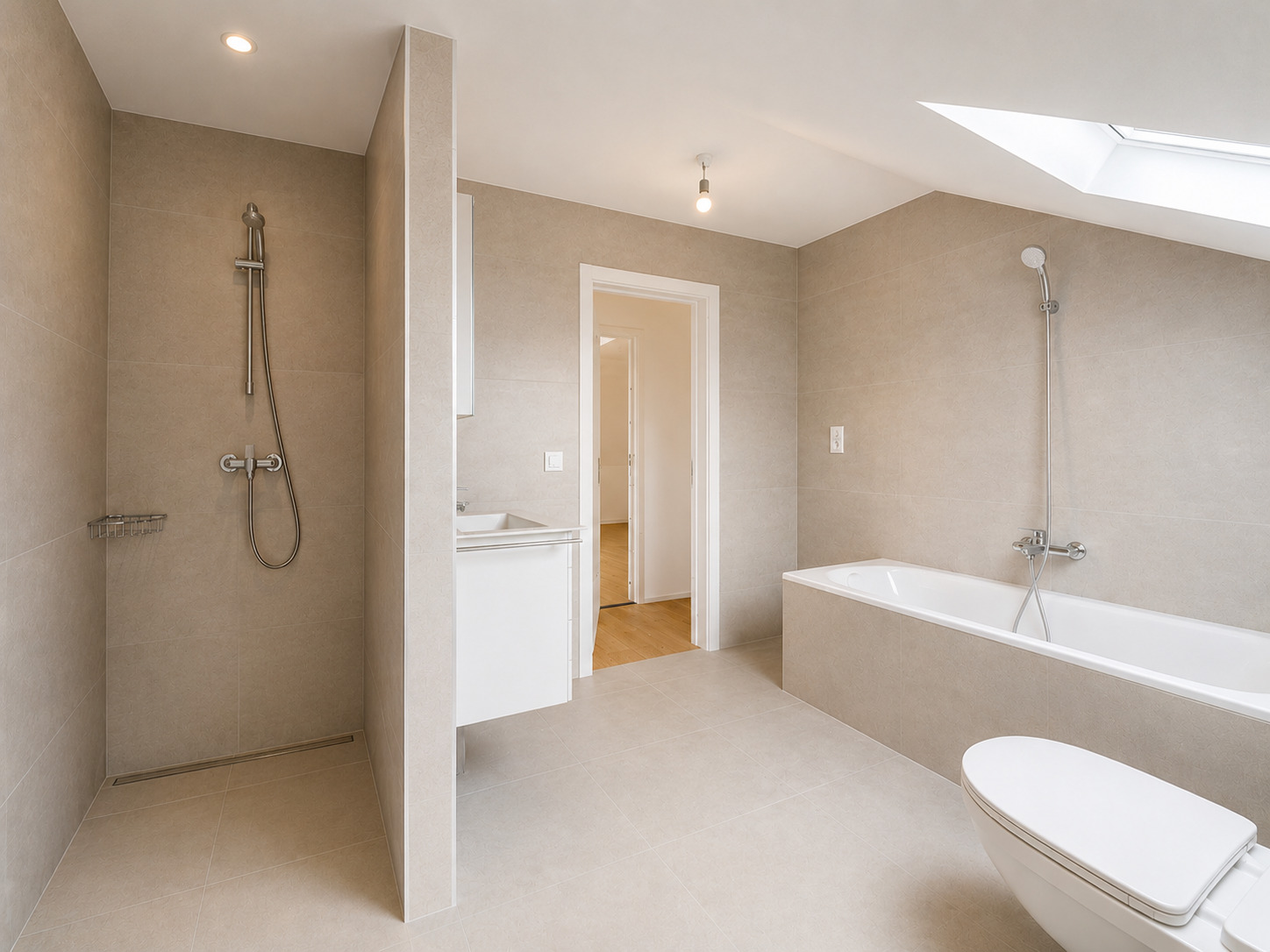 Salle de bains avec douche 