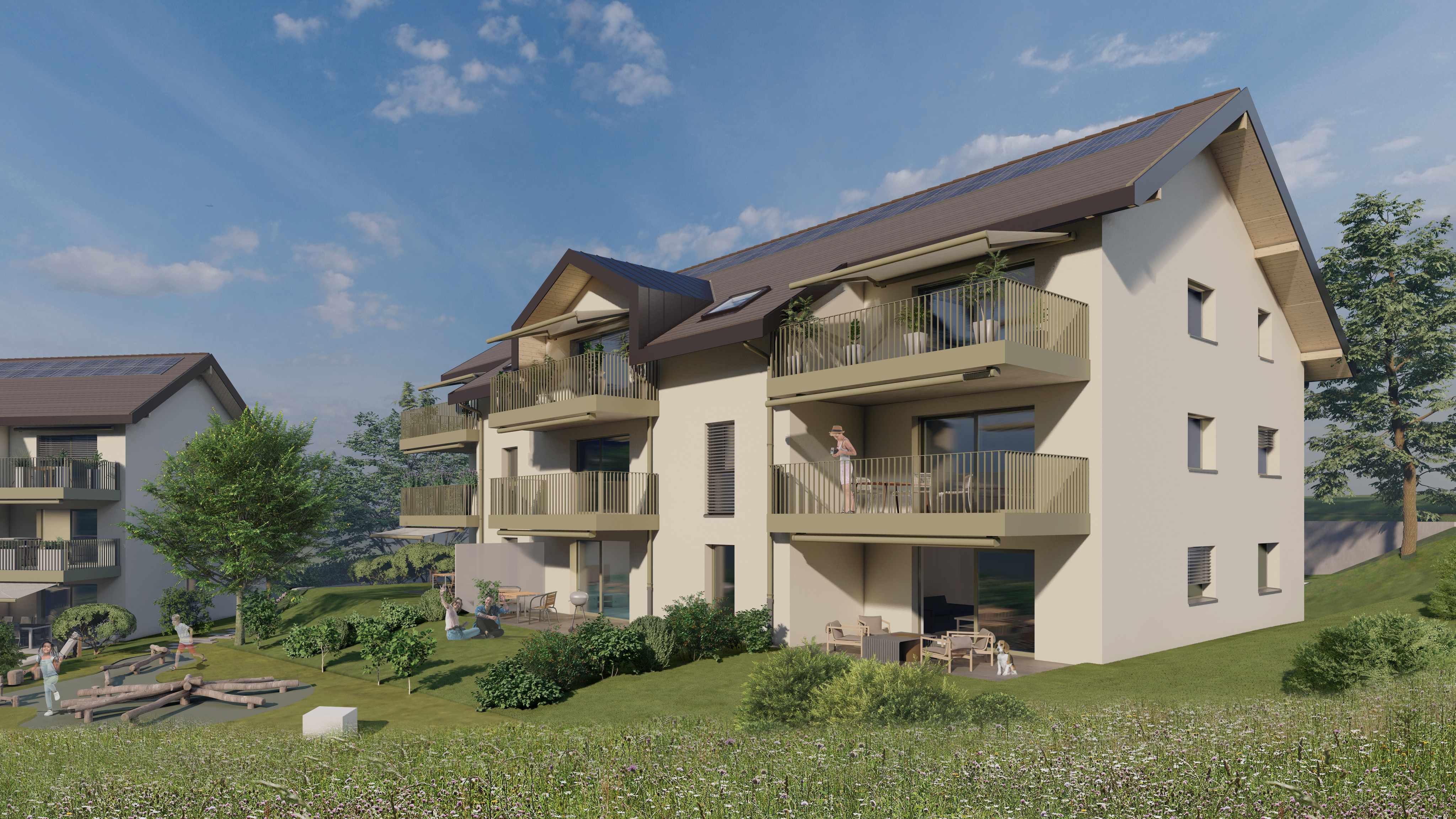 Essertines-sur-Yverdon -  Vue extérieure jardins