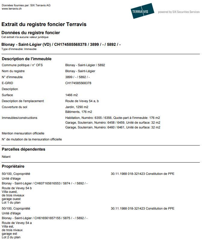 Grundbuchauszug Seite 1