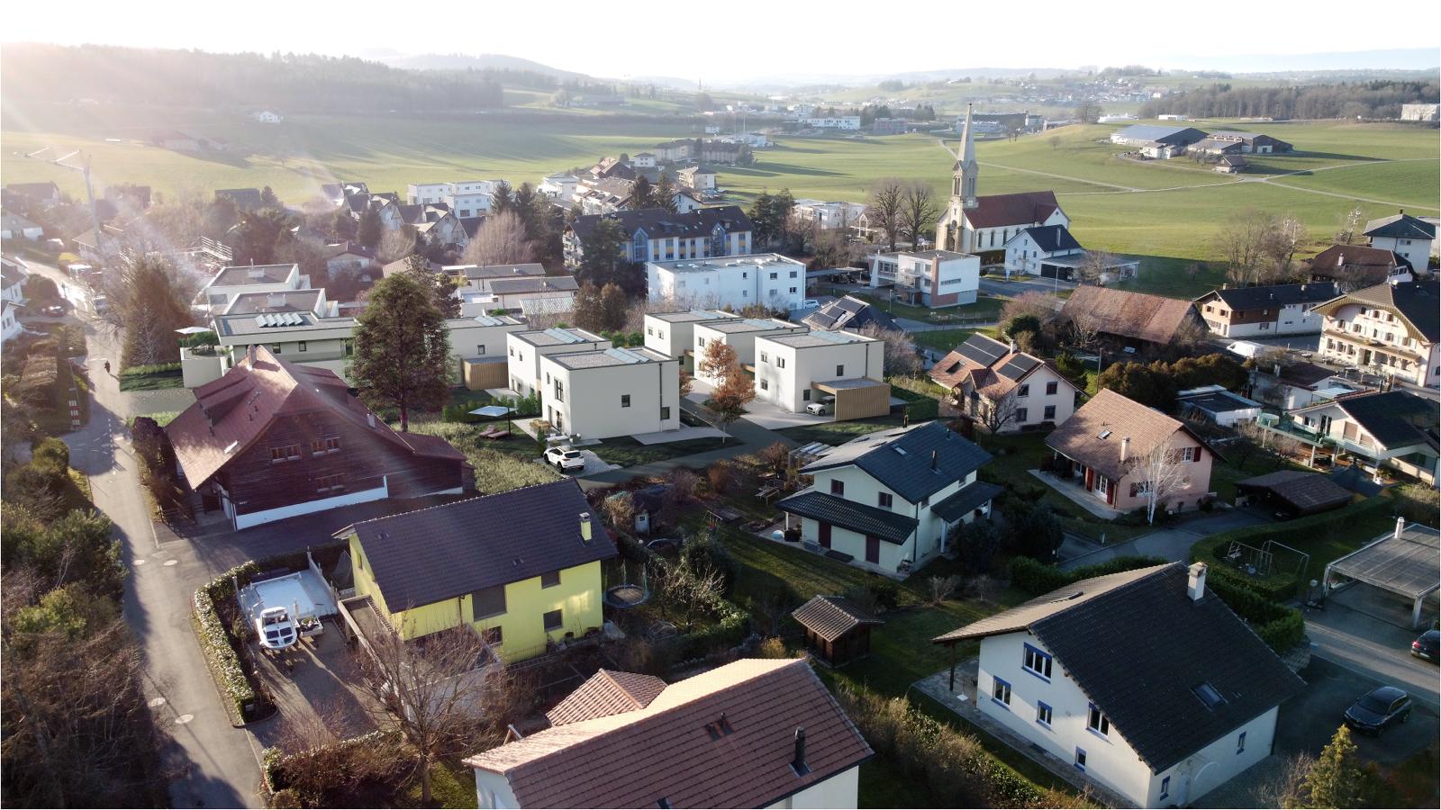 Neubau von 6 Einfamilienhäuser in Rossens, Kanton Freiburg - Verkauf durch CNC IMMOBILIER SA 026 422 32 32