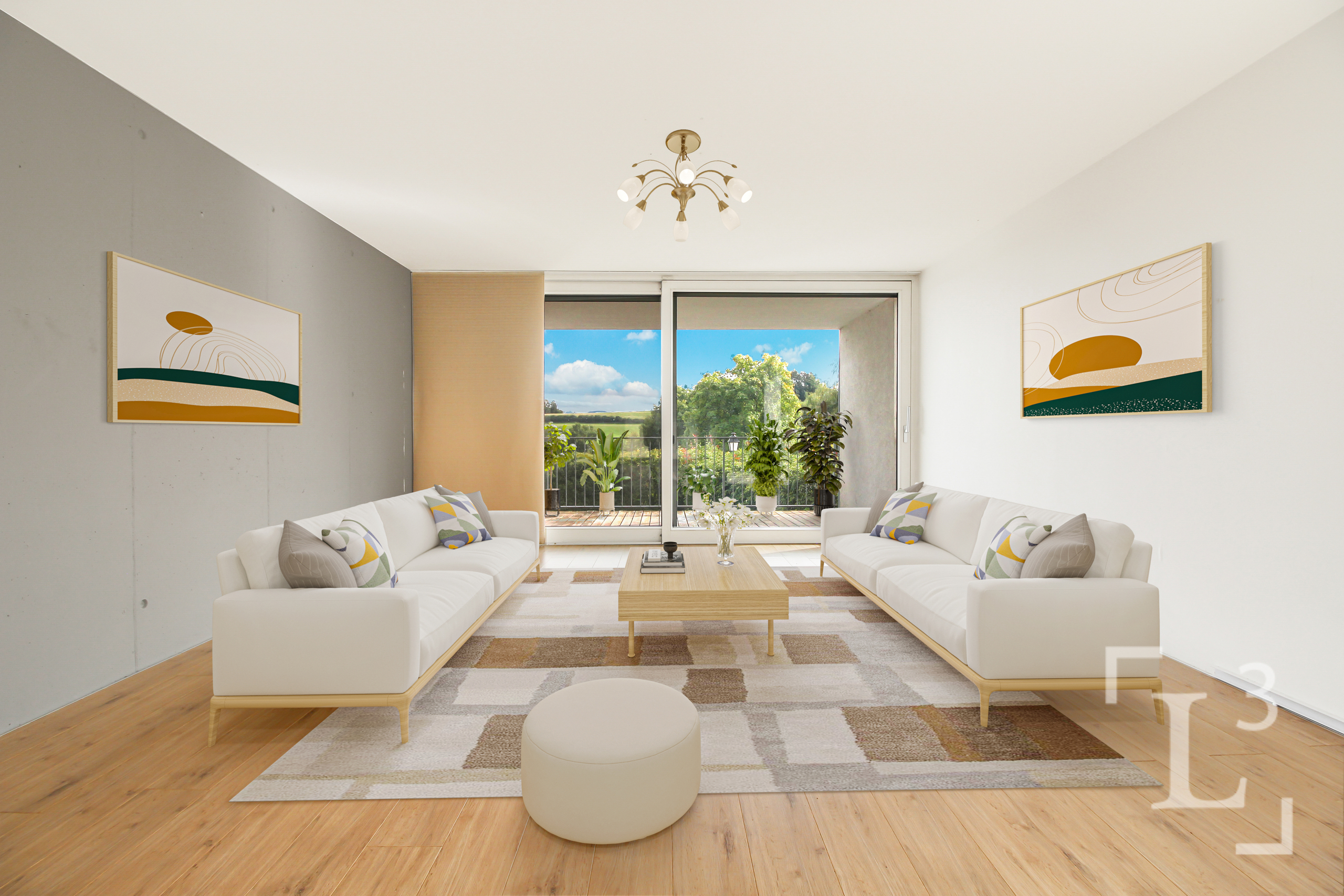 Séjour avec accès terrasse (Rez supérieur)