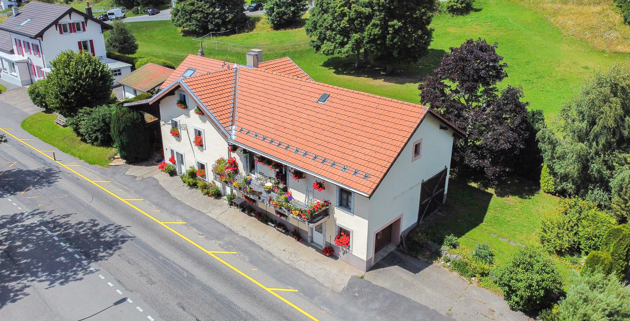 Vue aérienne sur la maison