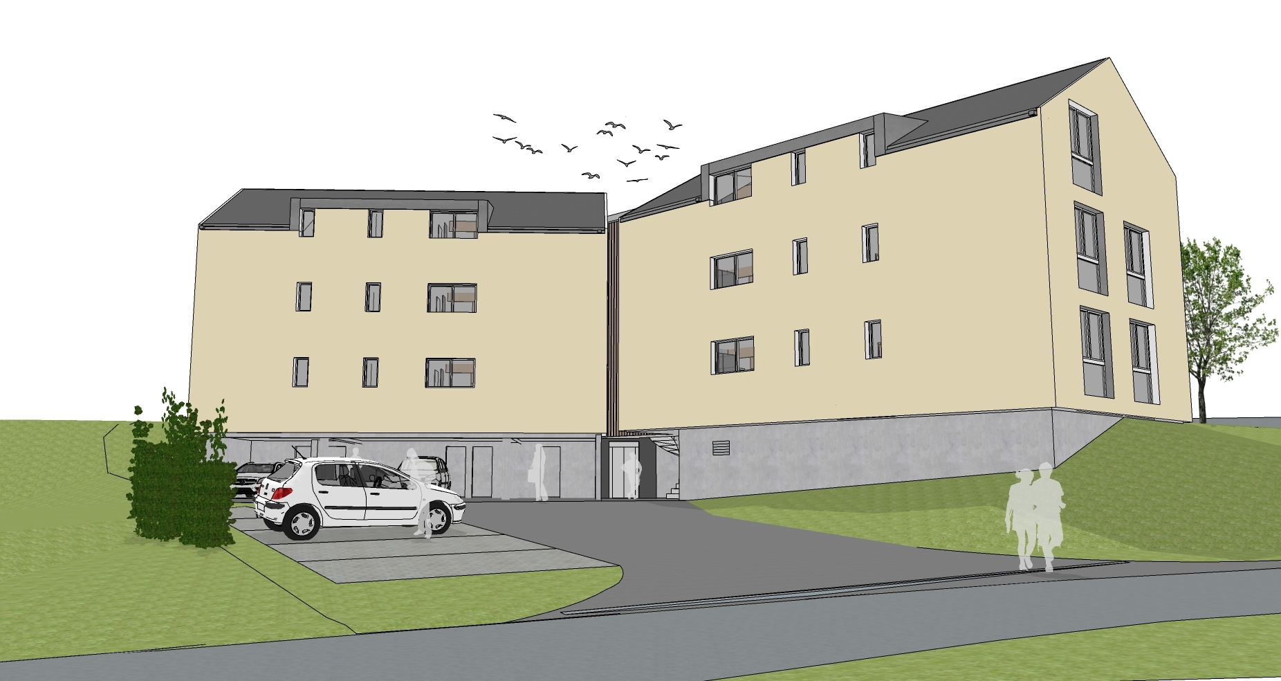 vue Nord - garage et places de parc vue Nord - garage et places de parc