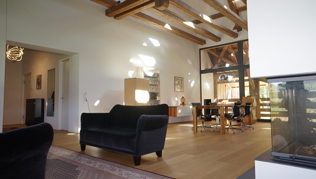 Wohnzimmer mit Cheminée