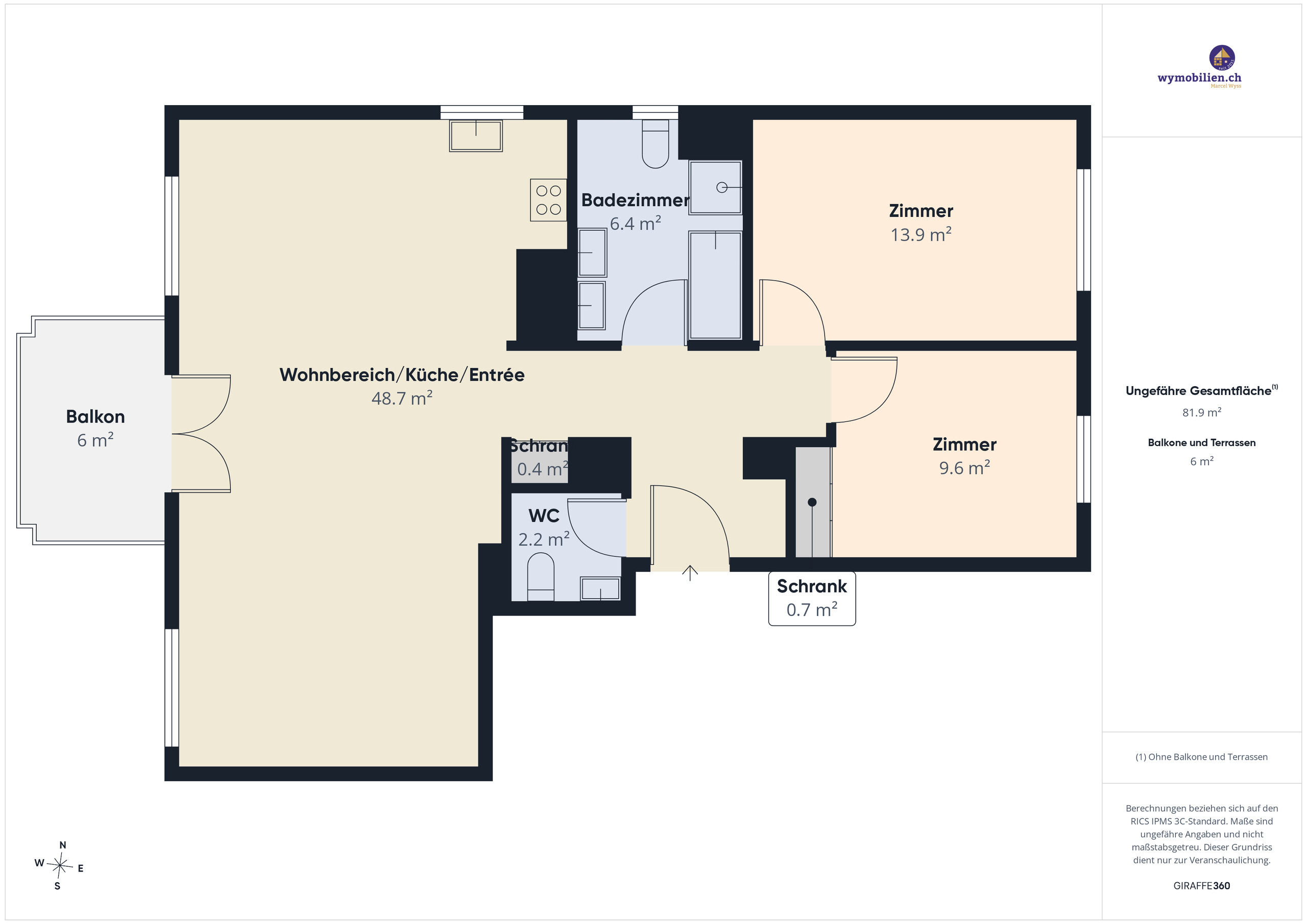 Grundriss der Wohnung 