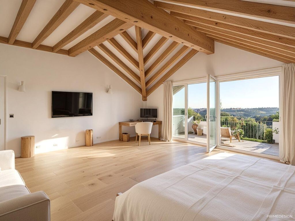 Chambre à coucher modernisée - Projection 3D