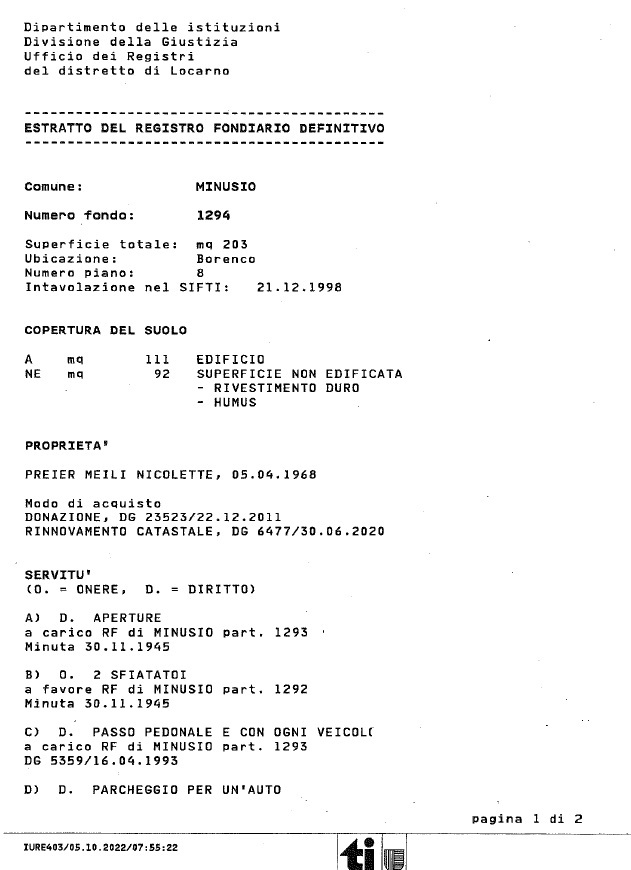 Grundbuchauszug Seite 1 Eck-Einfamilienhaus Grundbuchauszug Seite 1 Eck-Einfamilienhaus