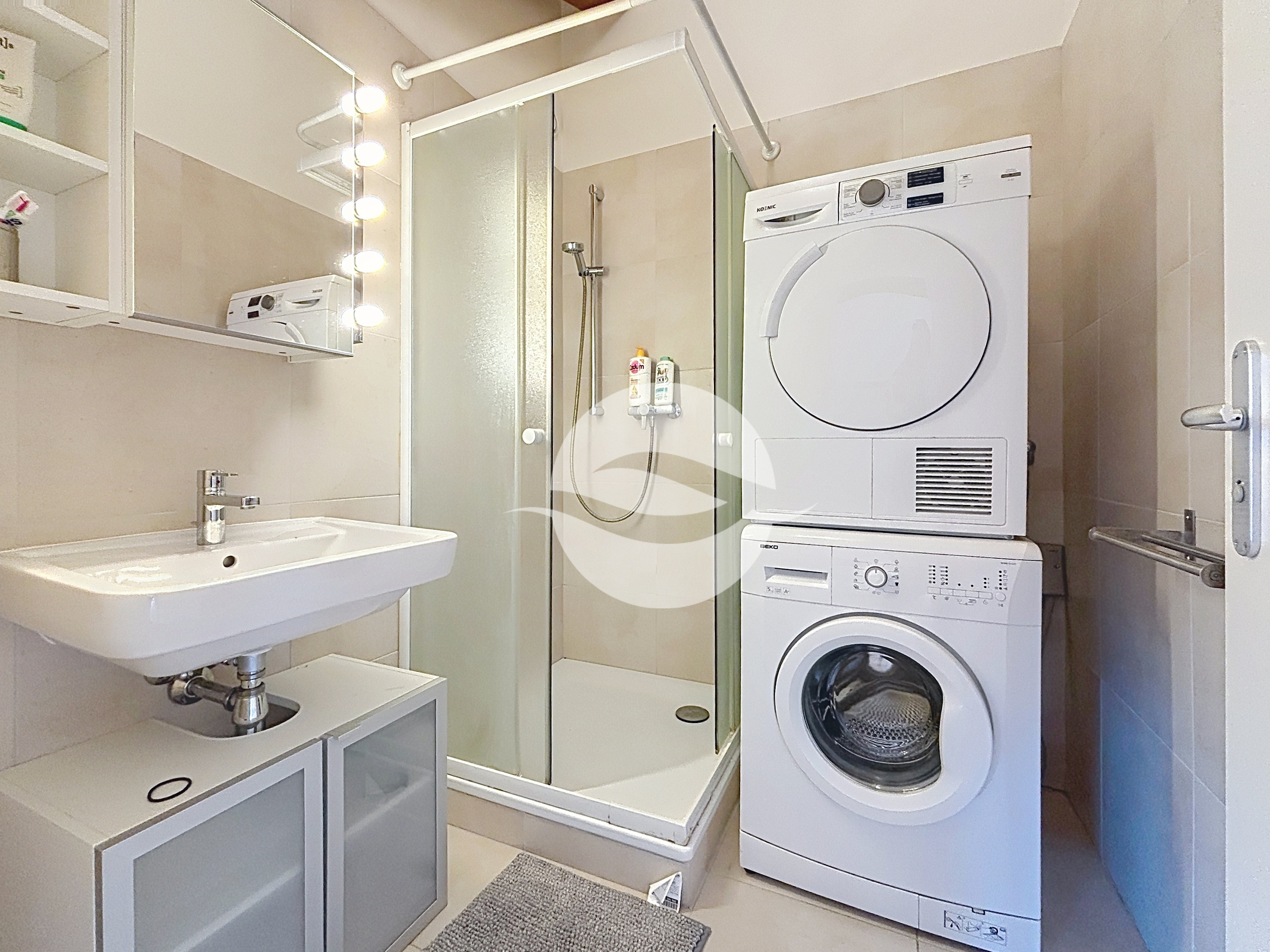 Salle de douche avec colonne de lavage Salle de douche avec colonne de lavage
