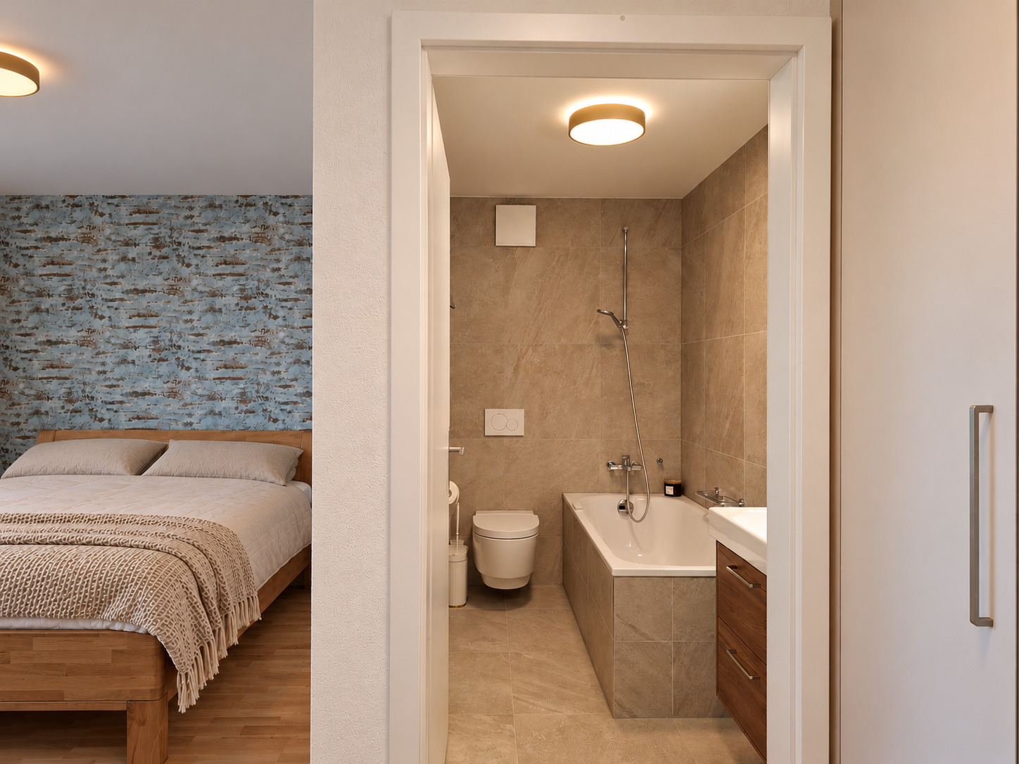 Schlafzimmer mit Bad en Suite