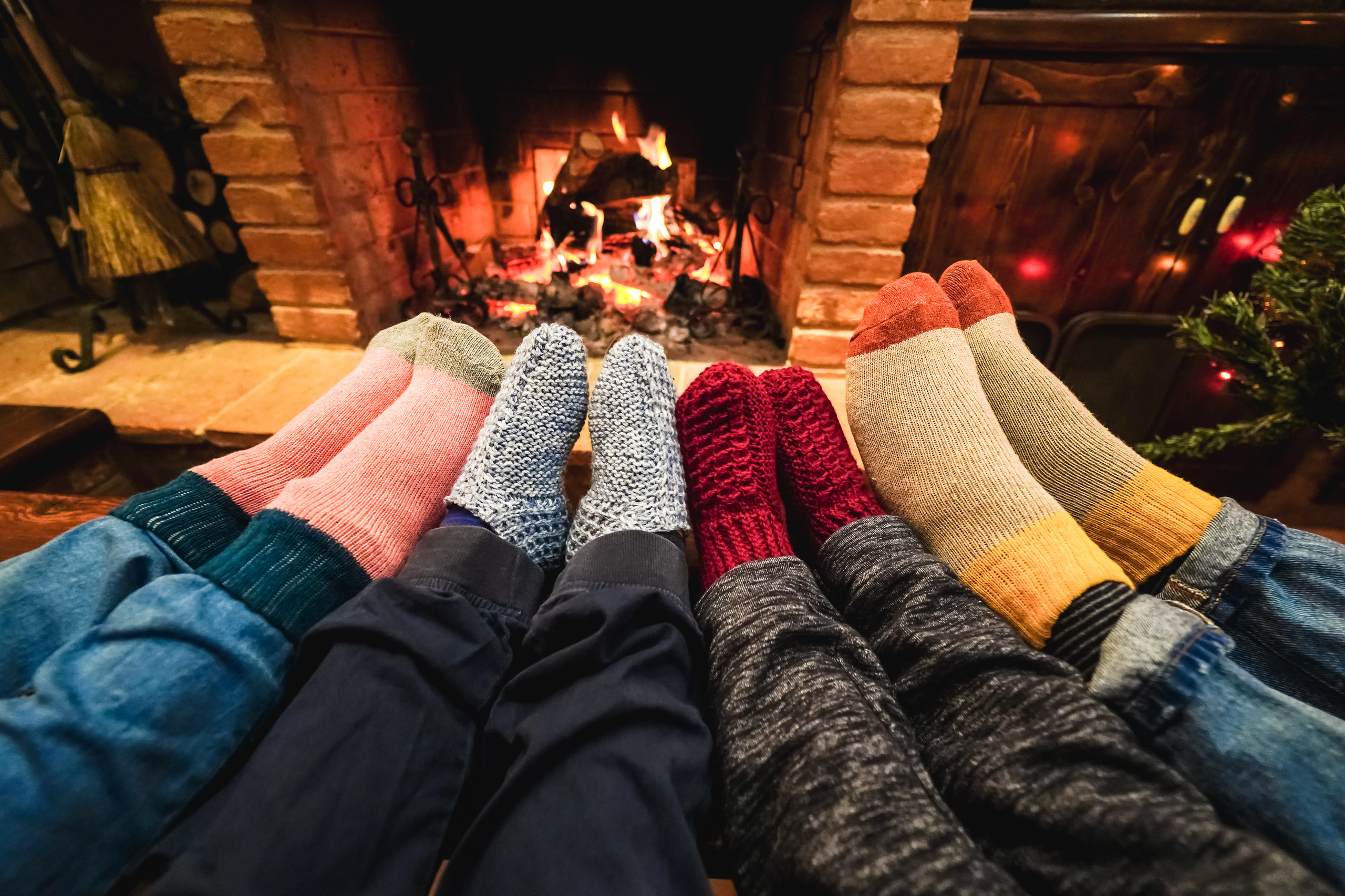 Legs in front of fire