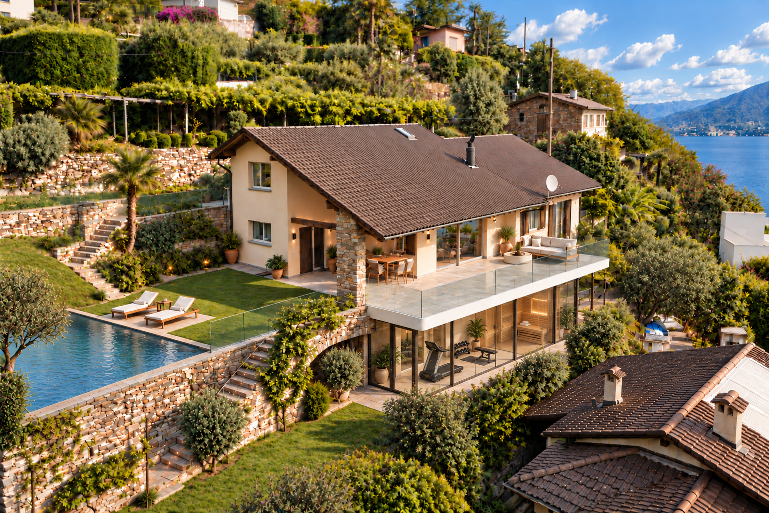 Rendering Haus mit Pool Rendering Haus mit Pool