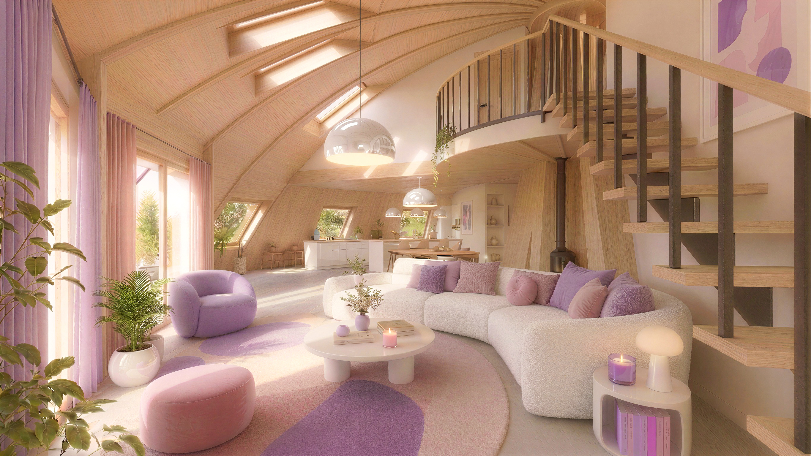 Projet immobilier à Villarimboud avec 2 maisons Domespace à vendre : le salon.
