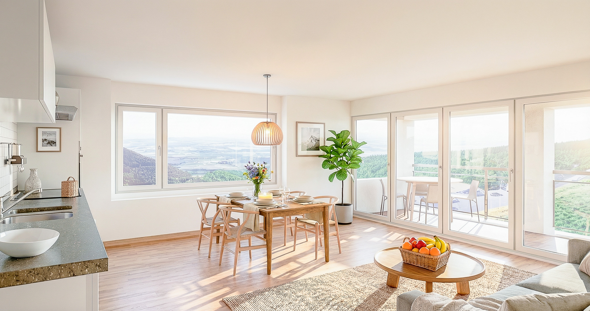 Vue intérieure de la pièce à vivre (image de synthèse non-contractuelle) Vue intérieure de la pièce à vivre (image de synthèse non-contractuelle)