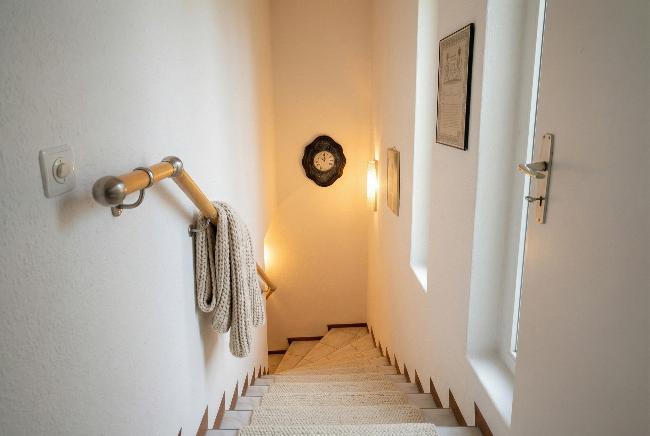 escaliers menant au rez inférieur