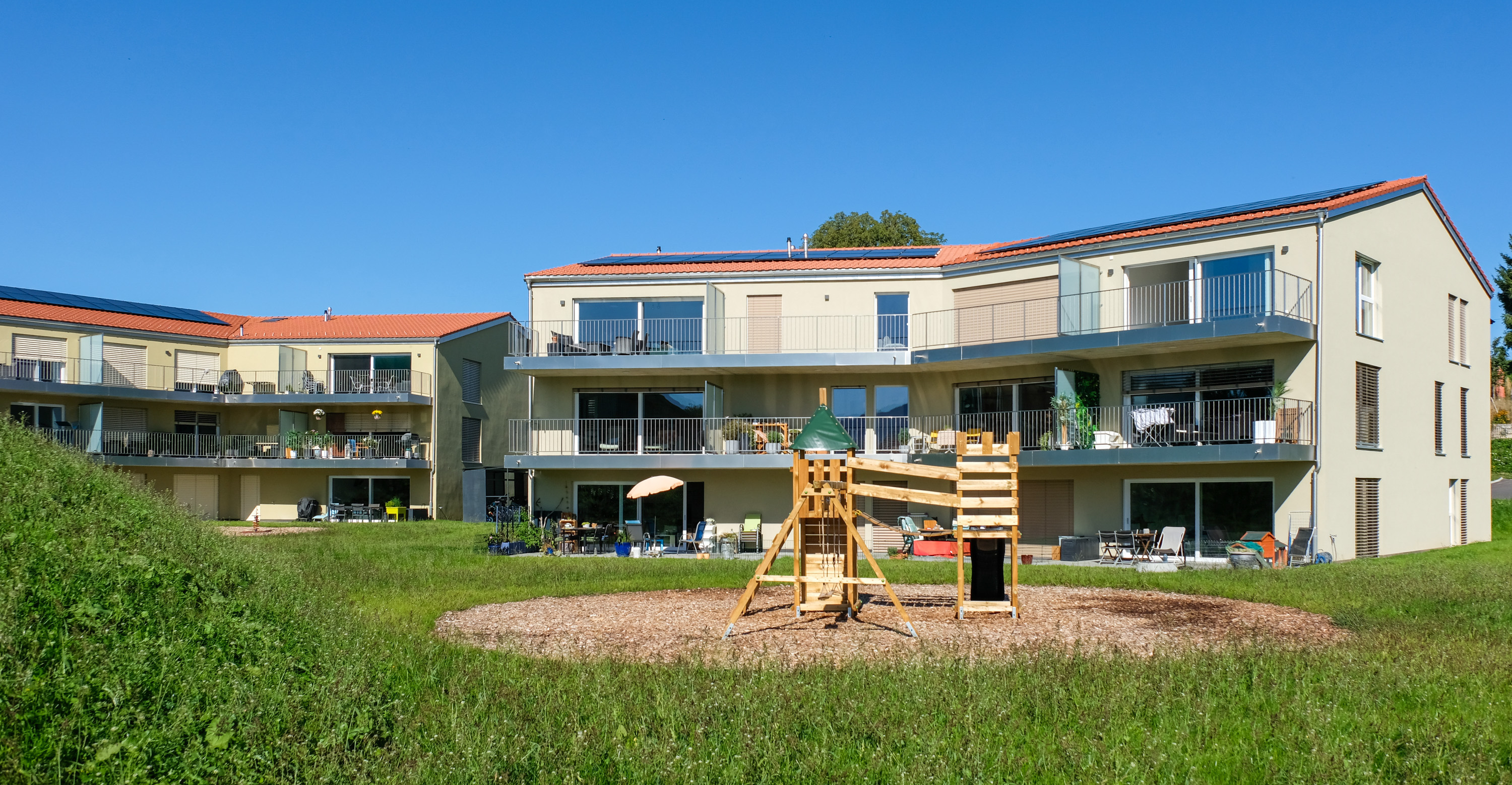 Appartements construits à Farvagny avec un superbe dégagement sur la campagne fribourgoise et les Préalpes.