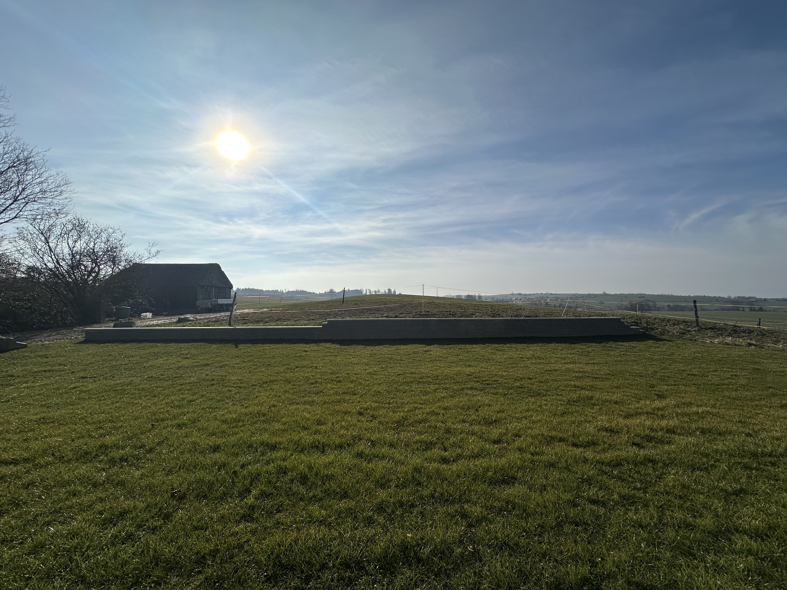 Vue au sud sur les champs agricoles Vue au sud sur les champs agricoles