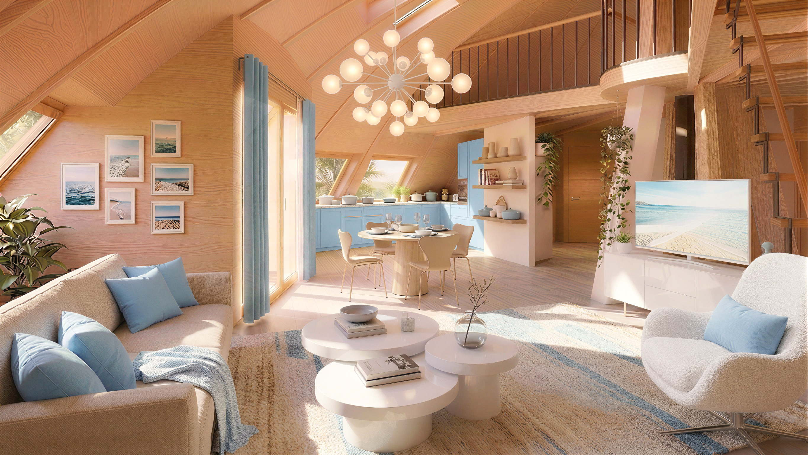 Projet immobilier à Villarimboud avec 2 maisons Domespace à vendre : salon.