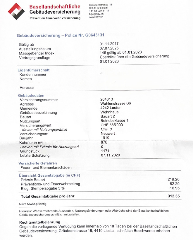 Gebäudeversicherung Gebäudeversicherung