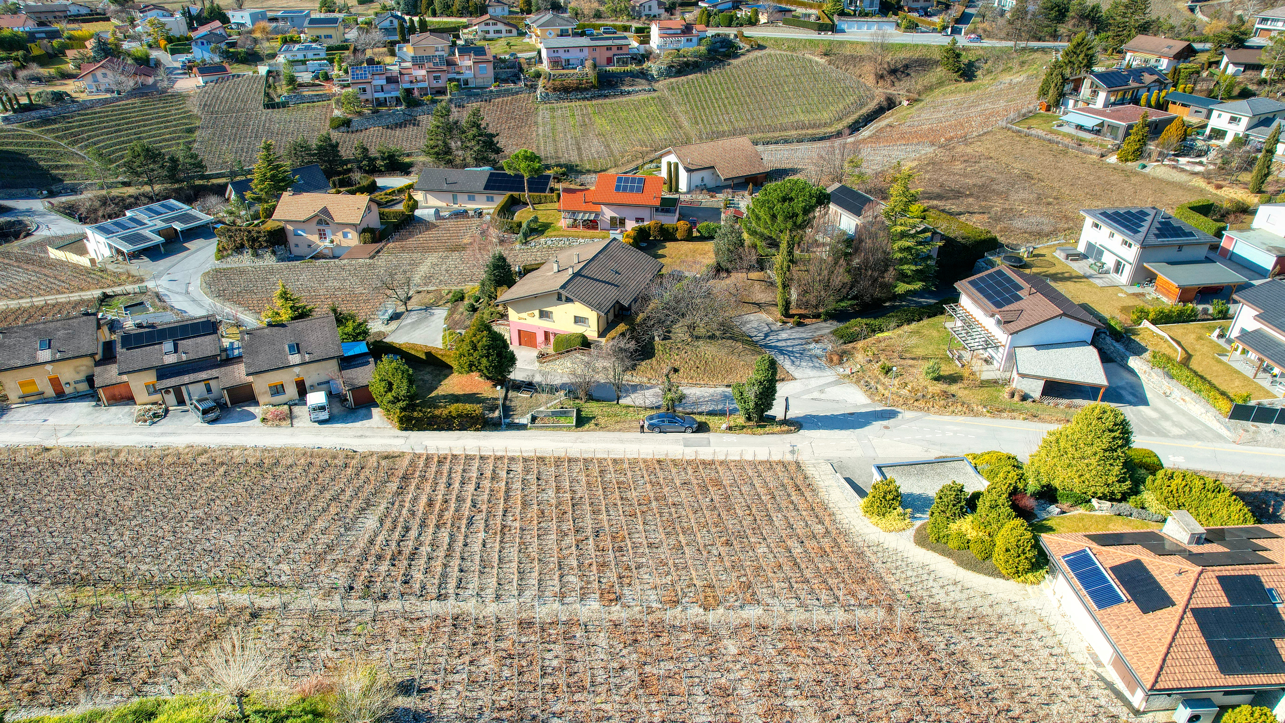Baugrundstück Miège - Drohnenansicht