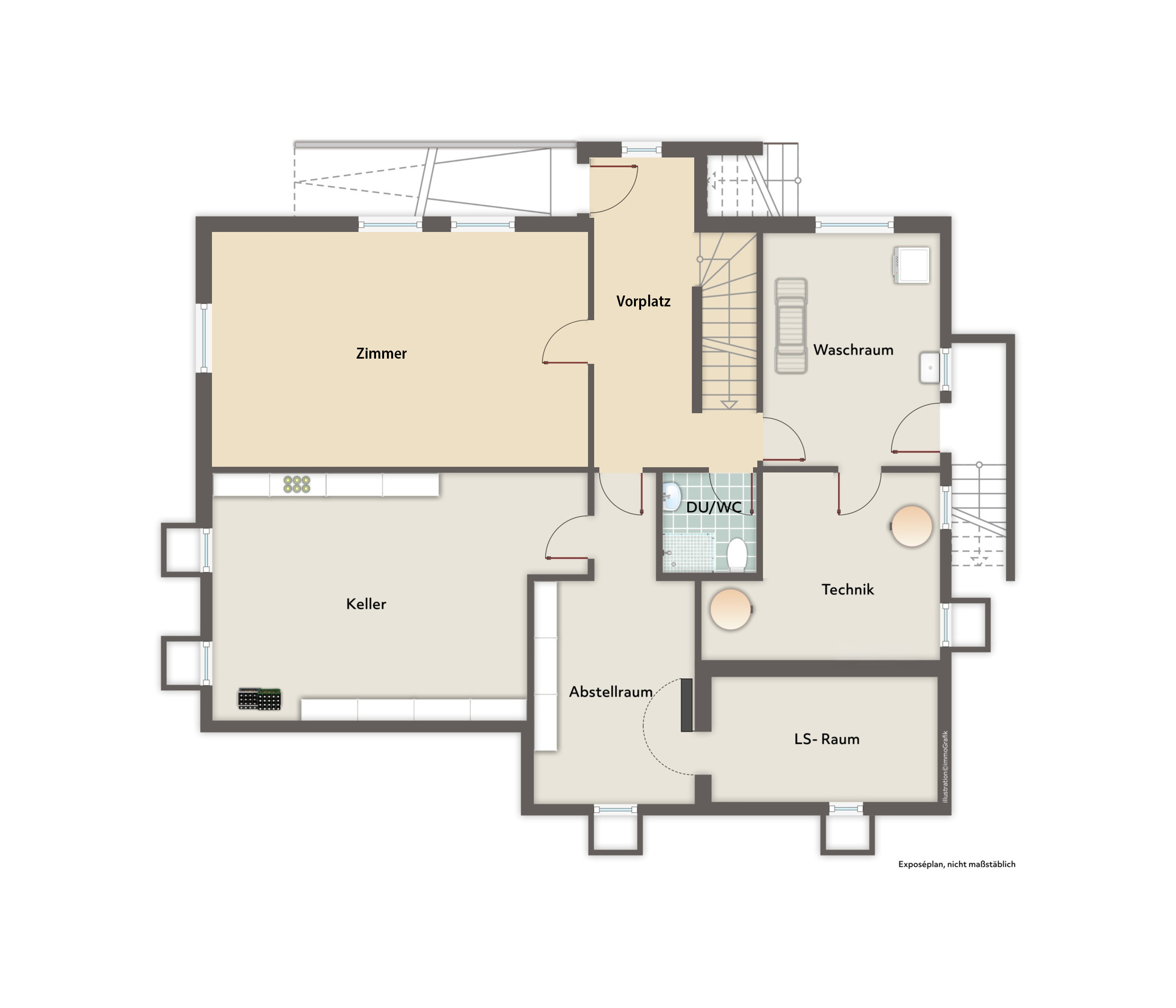 Grundriss UG, Wohnstock