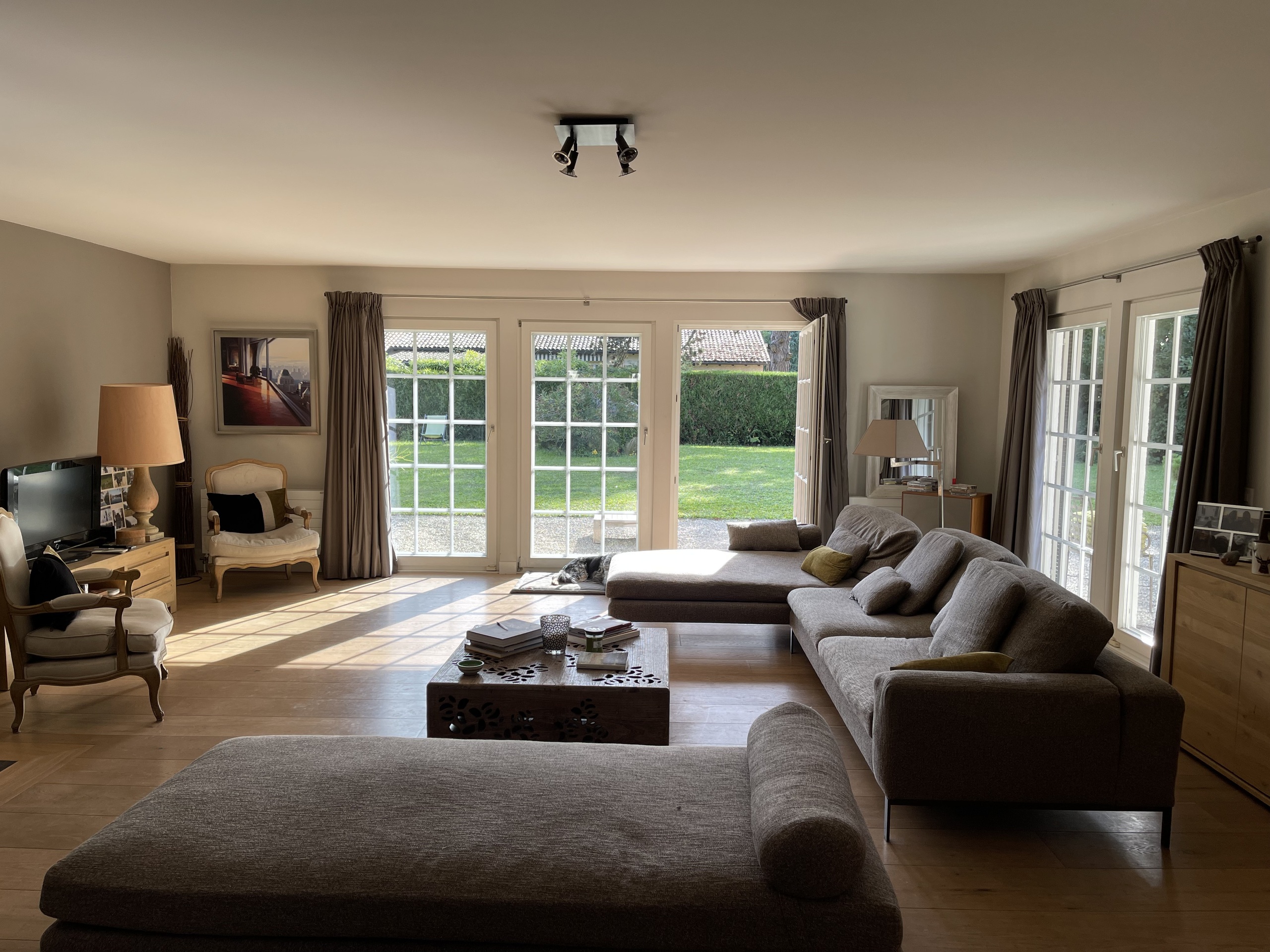 Grand salon avec cheminée