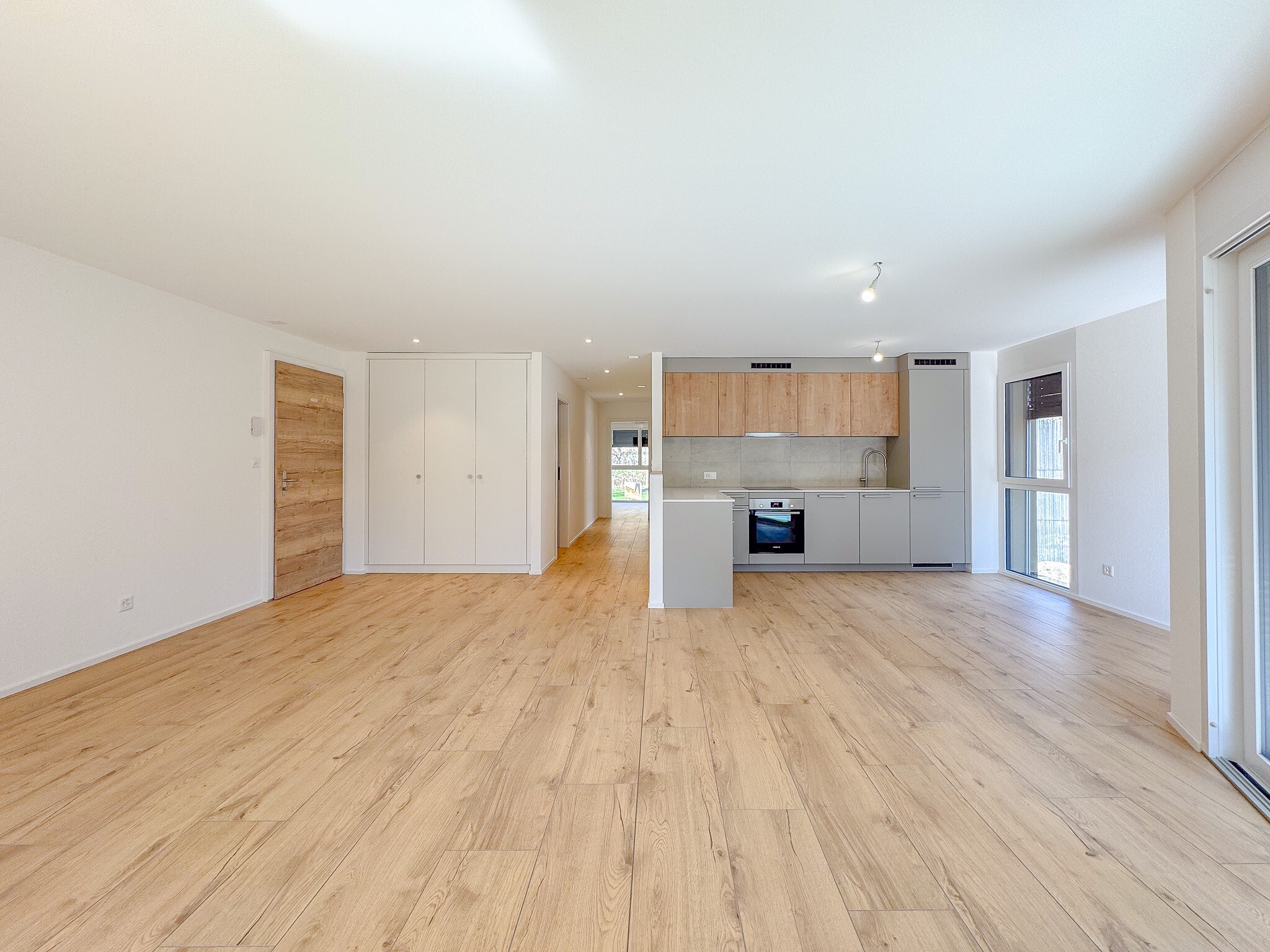 Exemple d'agencement intérieur cuisine et séjour (bâtiment A - 4.5 pièces)