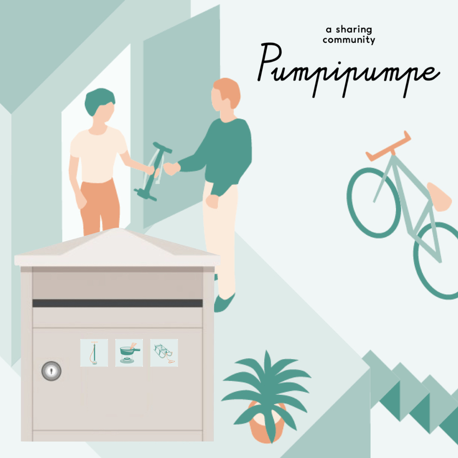 Pumpipumpen-Aufkleber für eine lebendige und umweltfreundliche Nachbarschaft