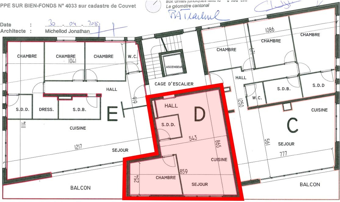Plan du 1er étage - lot D