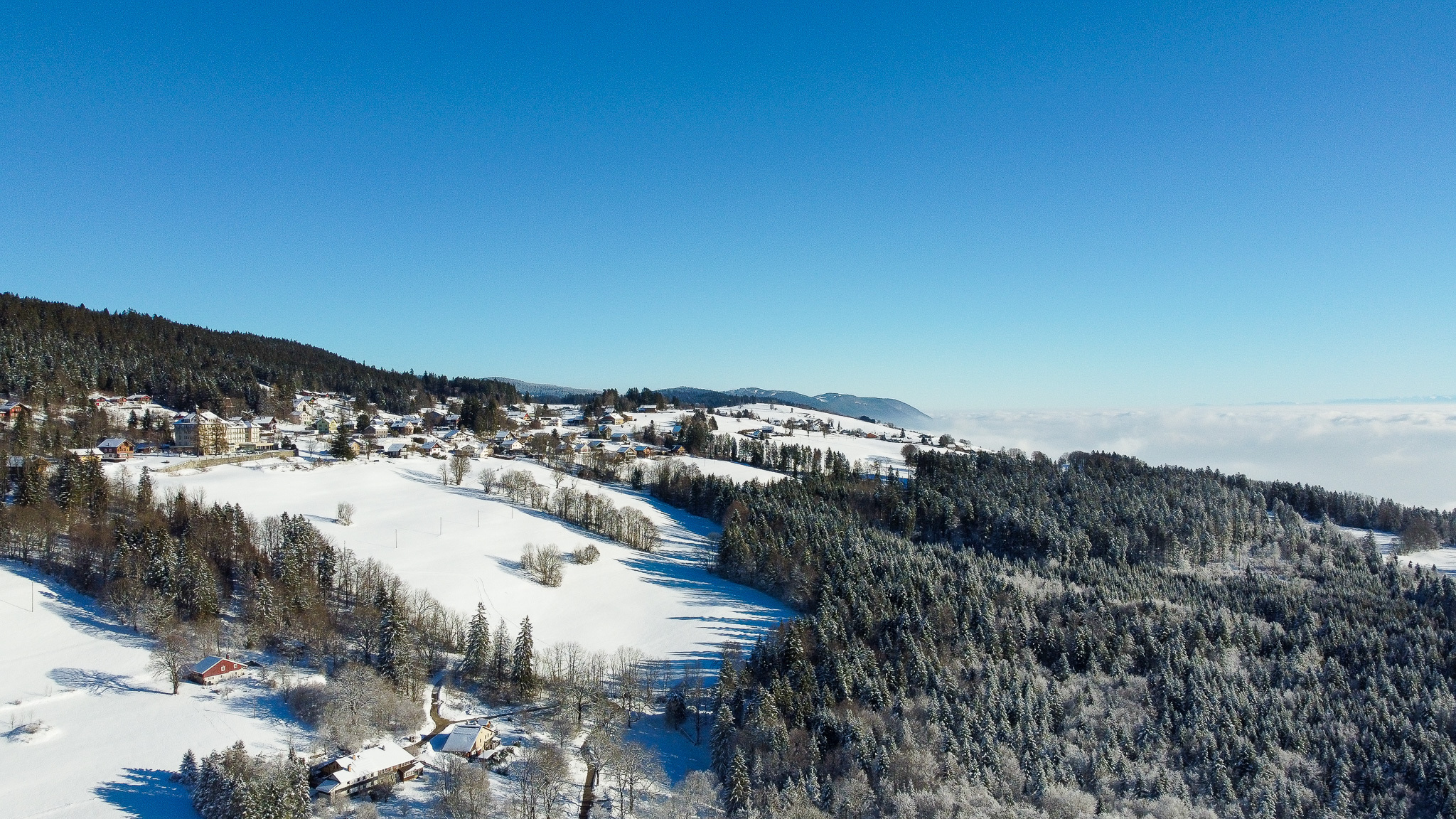 Vue aérienne de la région
