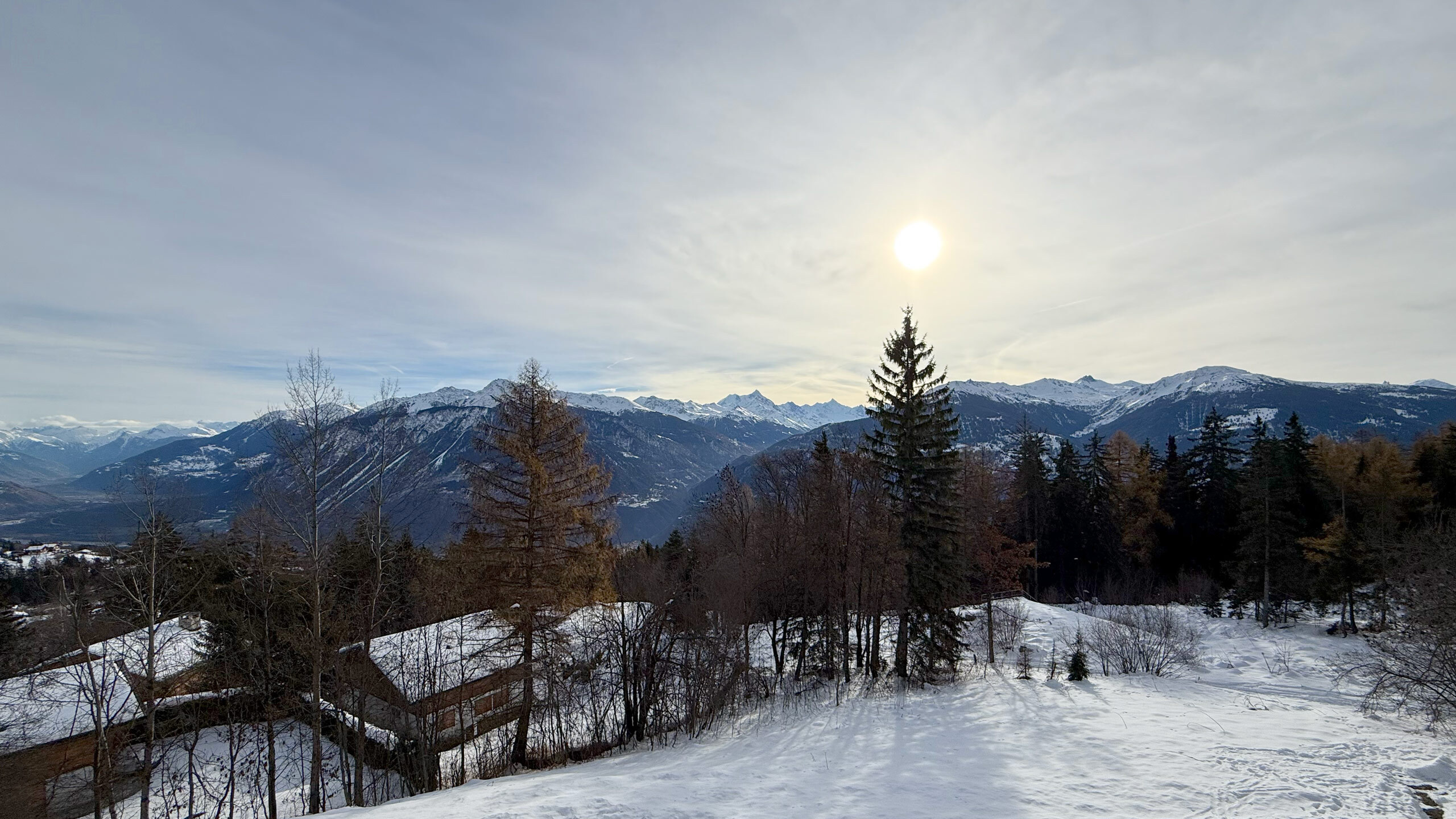 Magnifica vista sulle Alpi vallesane (esposizione a sud)