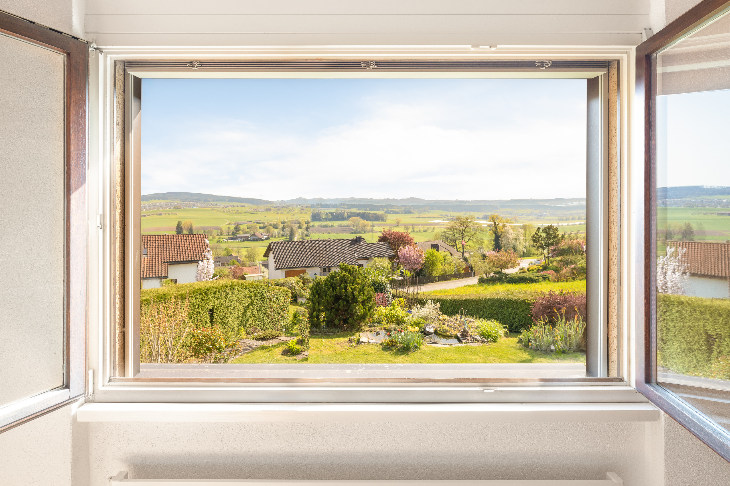 Die Panorama - Weitsicht aus der oberen Etage.