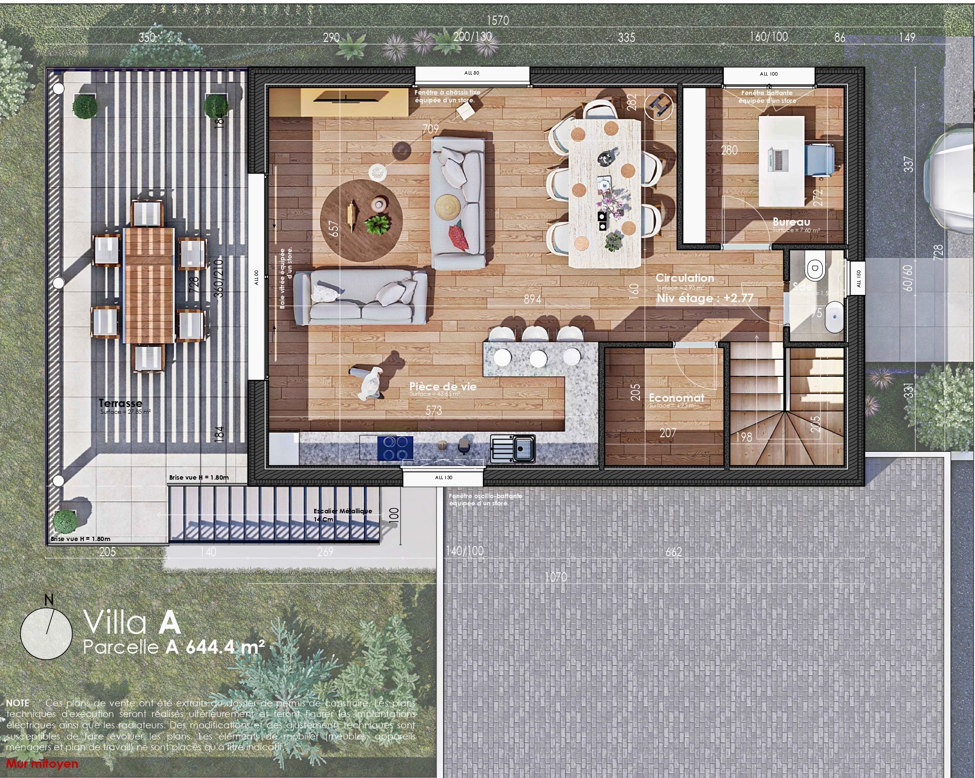 Plan de la villa A - Etage