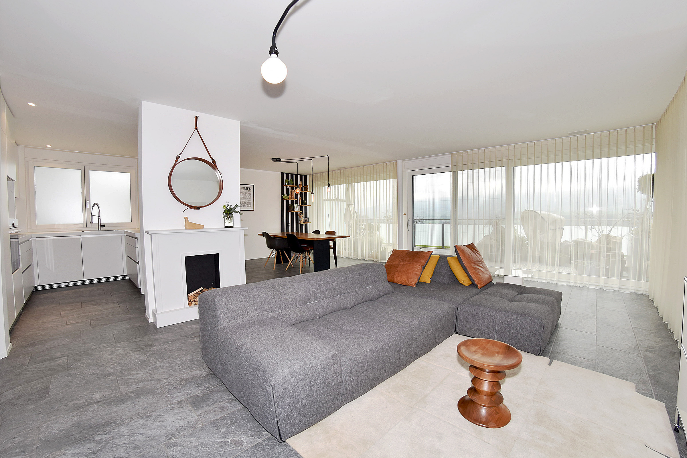 Die lichtdurchflutete Wohnlandschaft