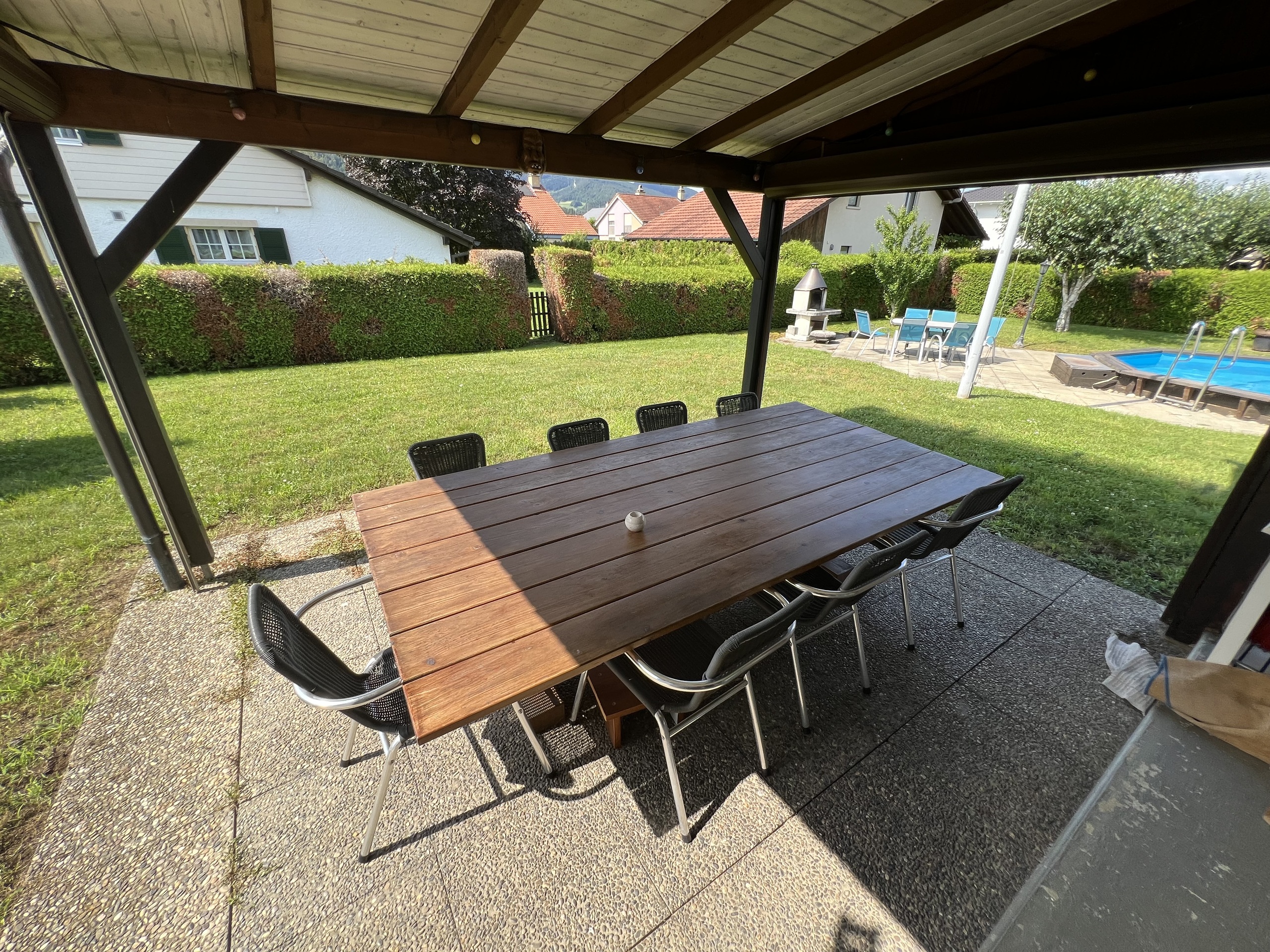Shaded terrace with access to living room