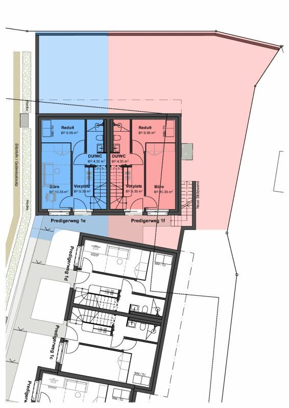 Untergeschoss mit Erschliessung, Zimmer/Büro, separatem Reduit mit Waschmaschine und Tumbler sowie Badezimmer mit bodenebener Dusche, WC und Lavabo. Untergeschoss mit Erschliessung, Zimmer/Büro, separatem Reduit mit Waschmaschine und Tumbler sowie Badezimmer mit bodenebener Dusche, WC und Lavabo.