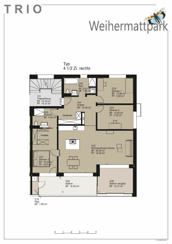 GR 4.5 Zr. Whg, 117 m2