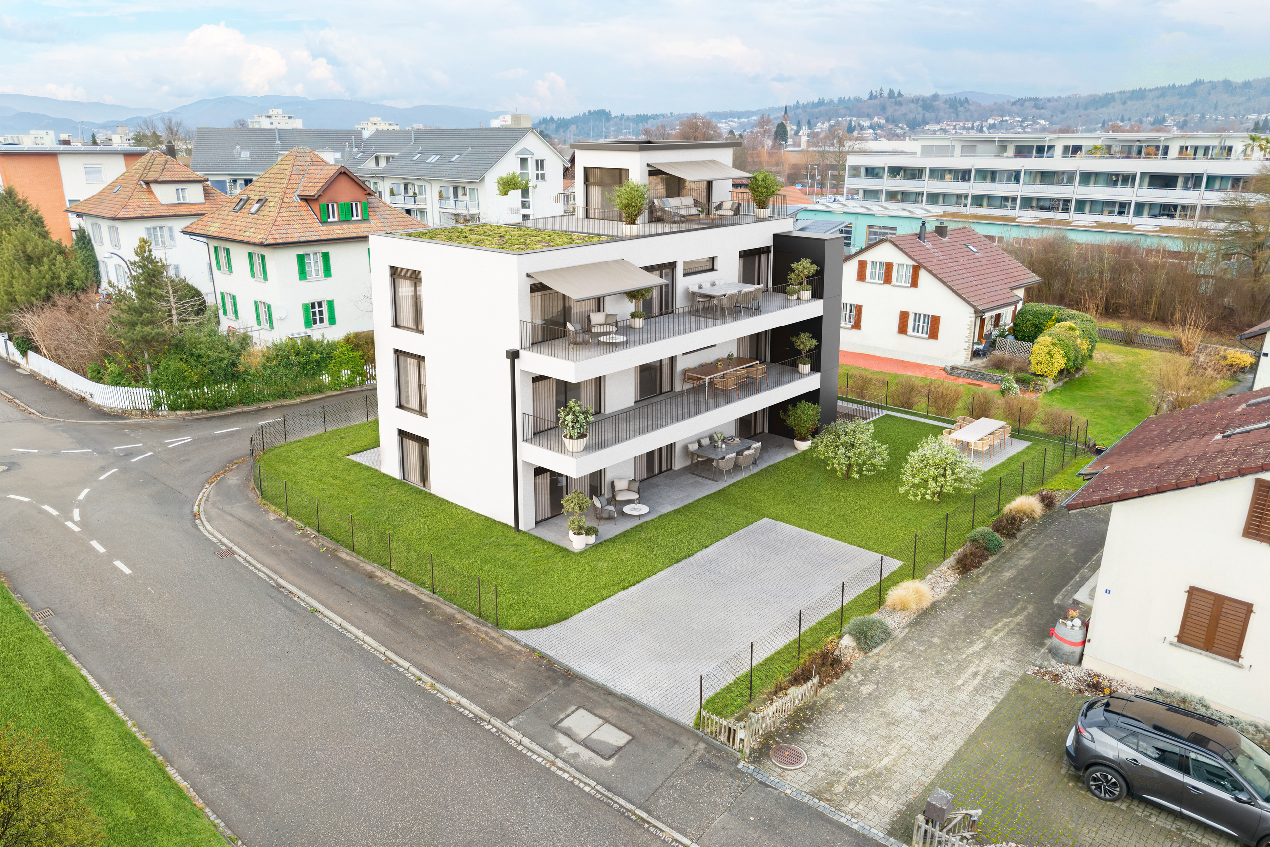 Aussenansicht  Besucherparkplätze