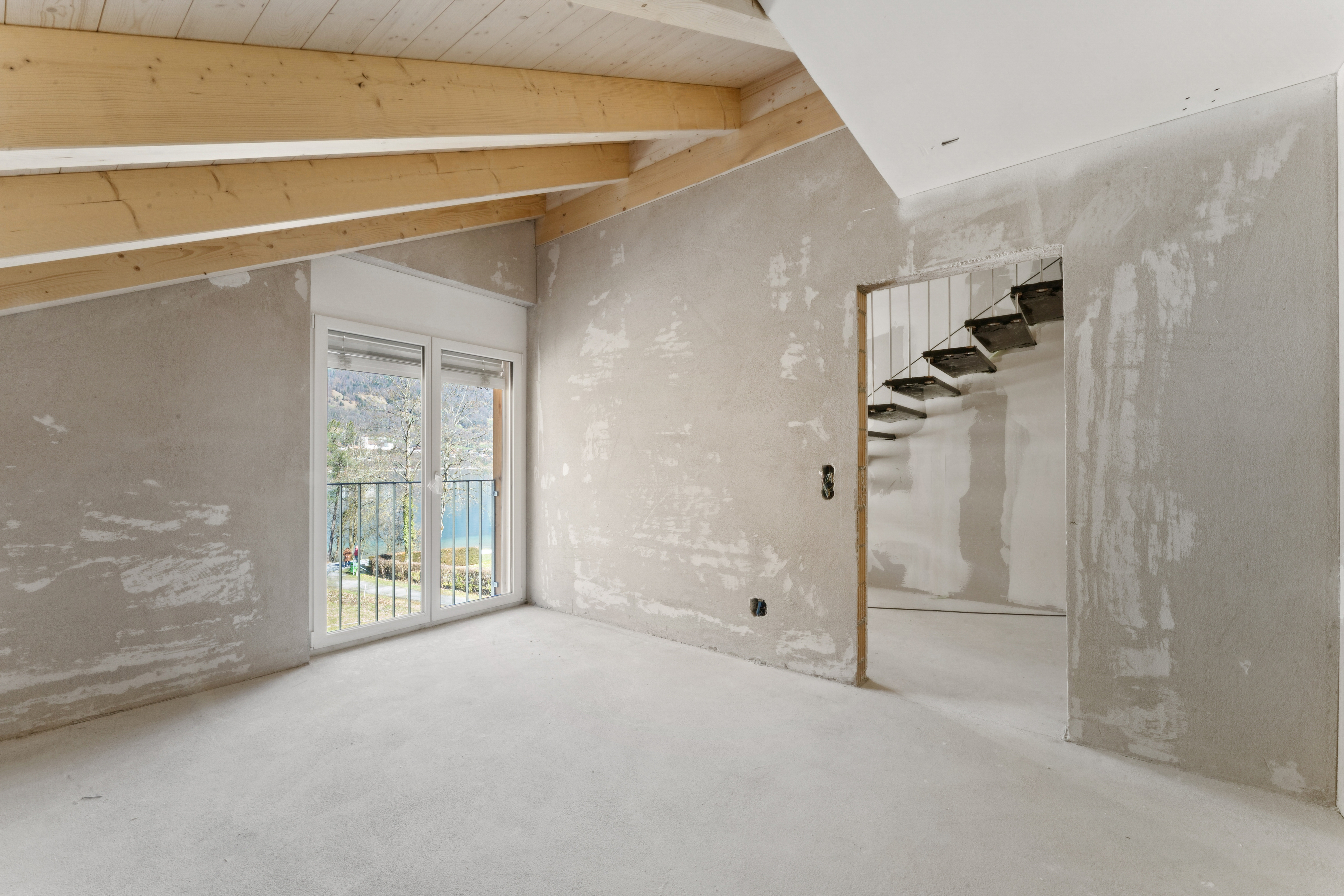 Chambre à coucher avec vue sur le lac de Brinez