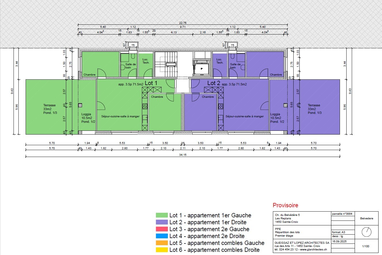 Plan du 1er étage - lot no 1 Plan du 1er étage - lot no 1