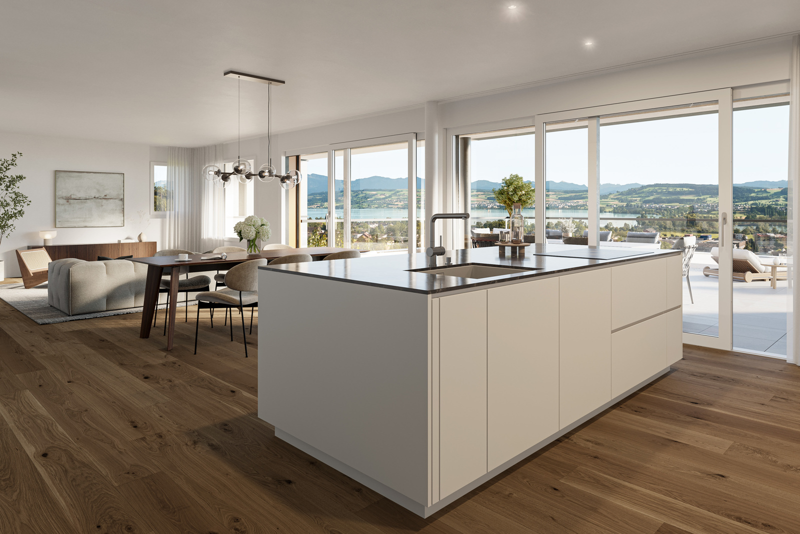 Stilvolle Attika mit Aussicht und riesiger Terrasse