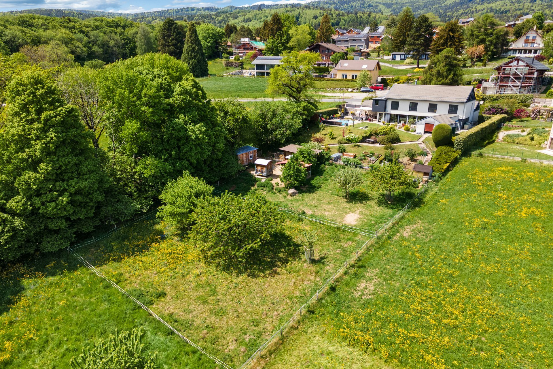 Vue aérienne avec champ agricole Vue aérienne avec champ agricole