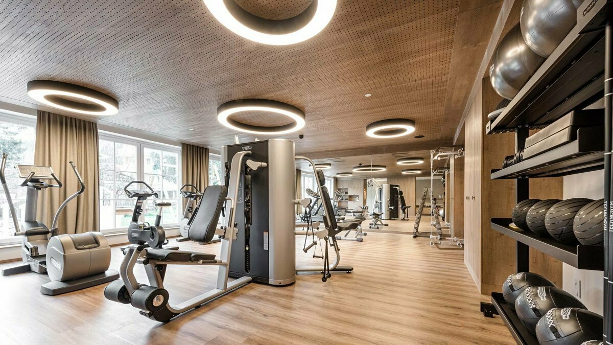 a large gym in a home