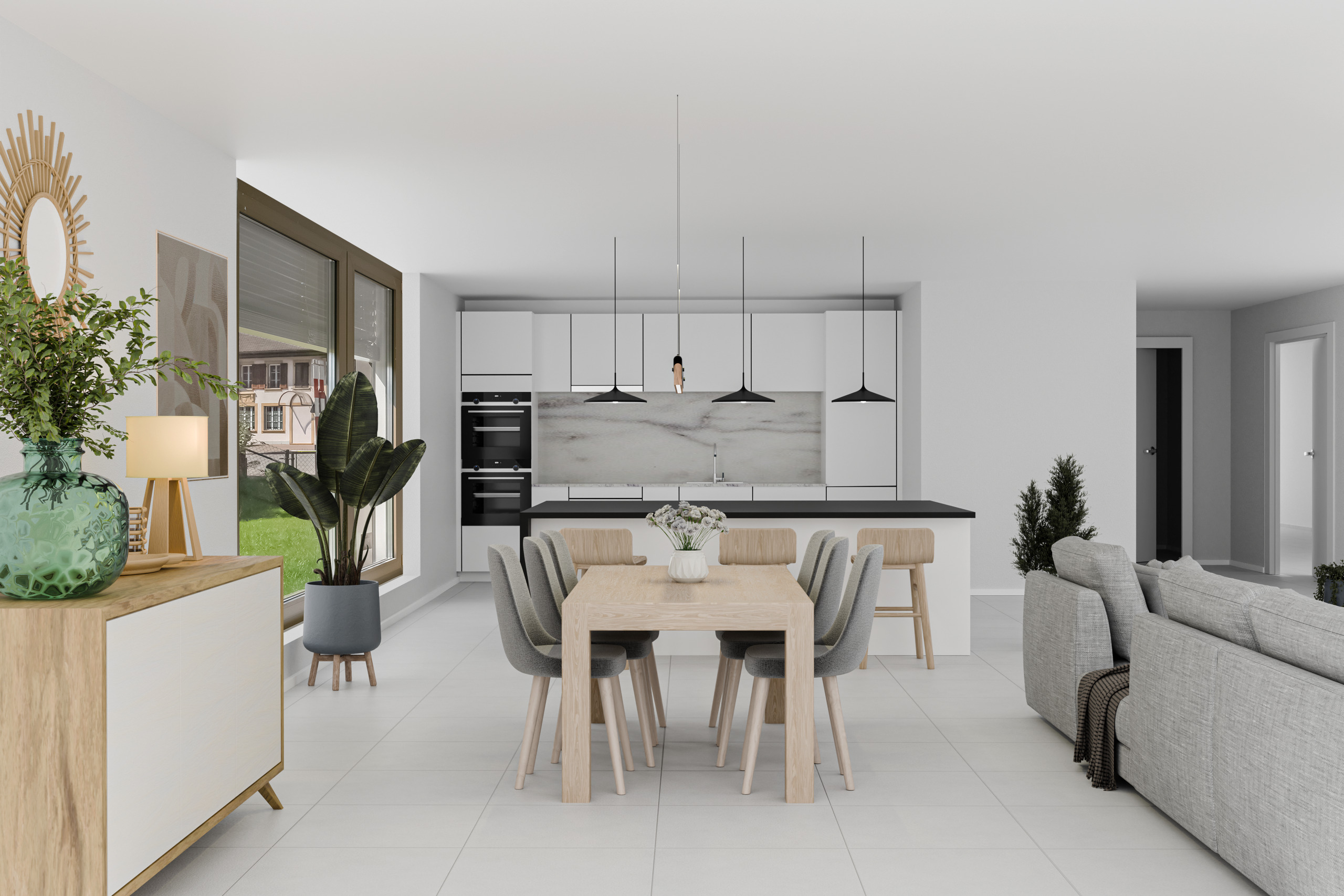 salle-à-manger et cuisine 