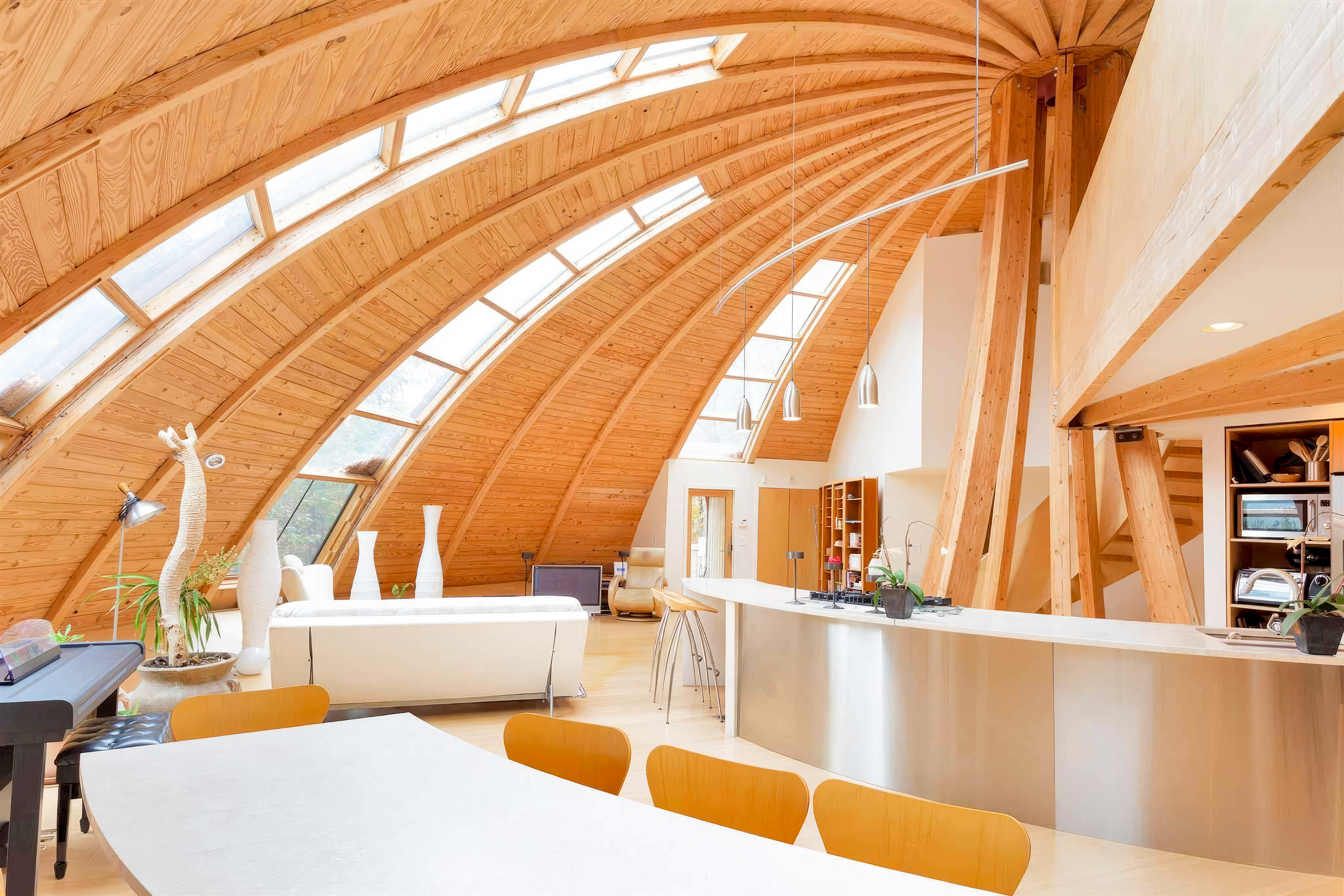 Domespace, la maison écologique qui limite les émissions de CO2 : l'intérieur.