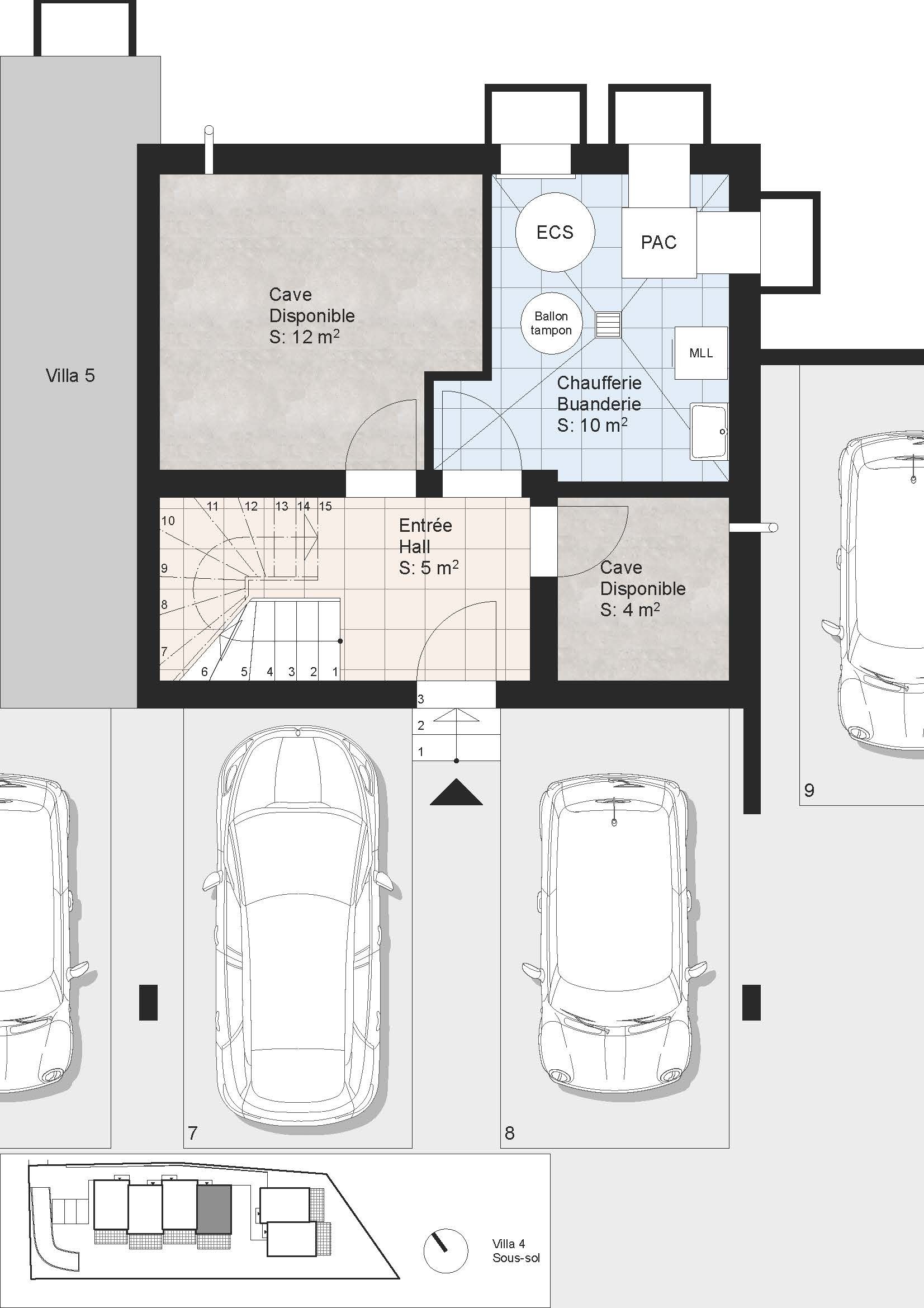 plan villa 4 sous-sol
