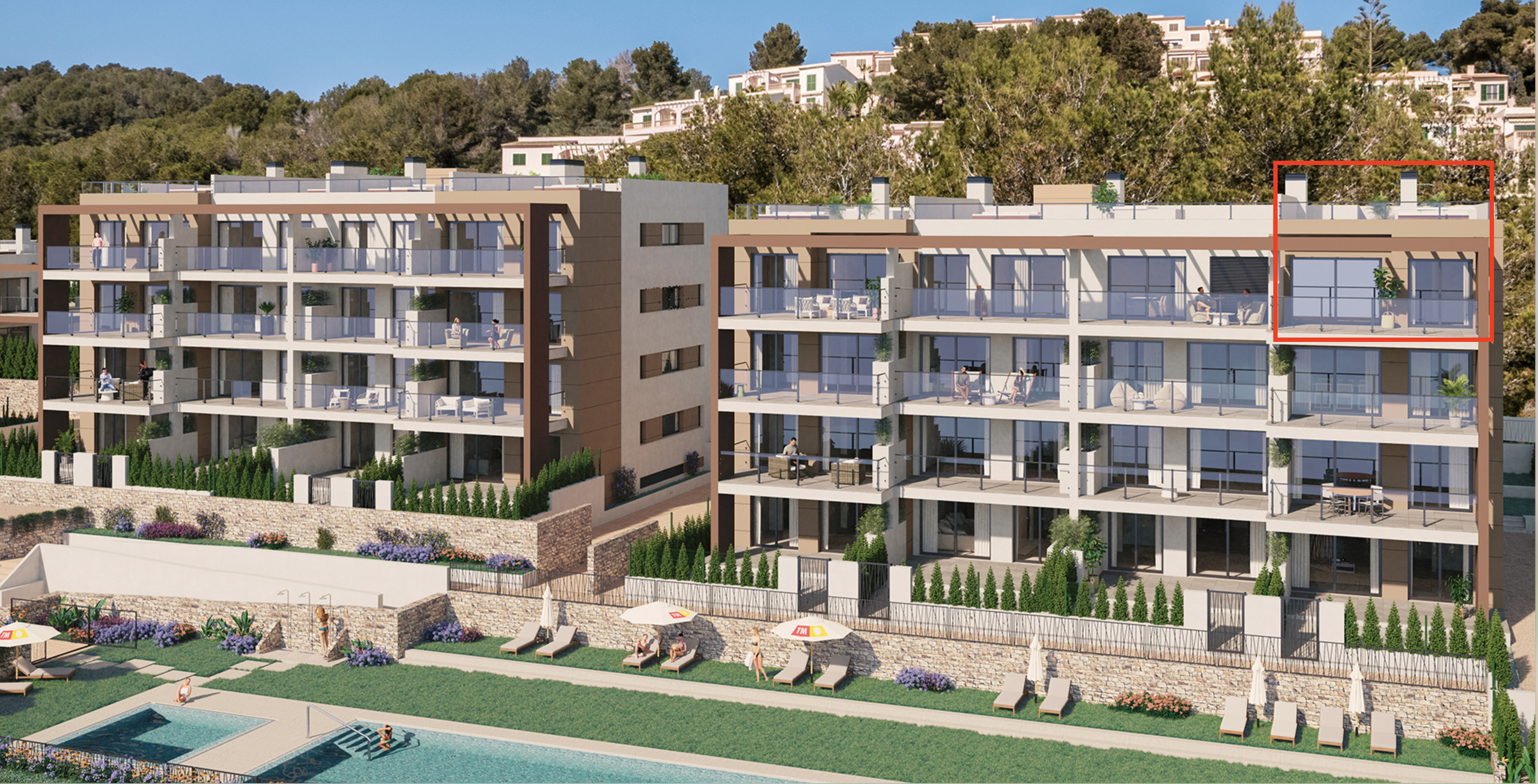 Zum Verkauf steht das markierte Apartment. Zum Verkauf steht das markierte Apartment.