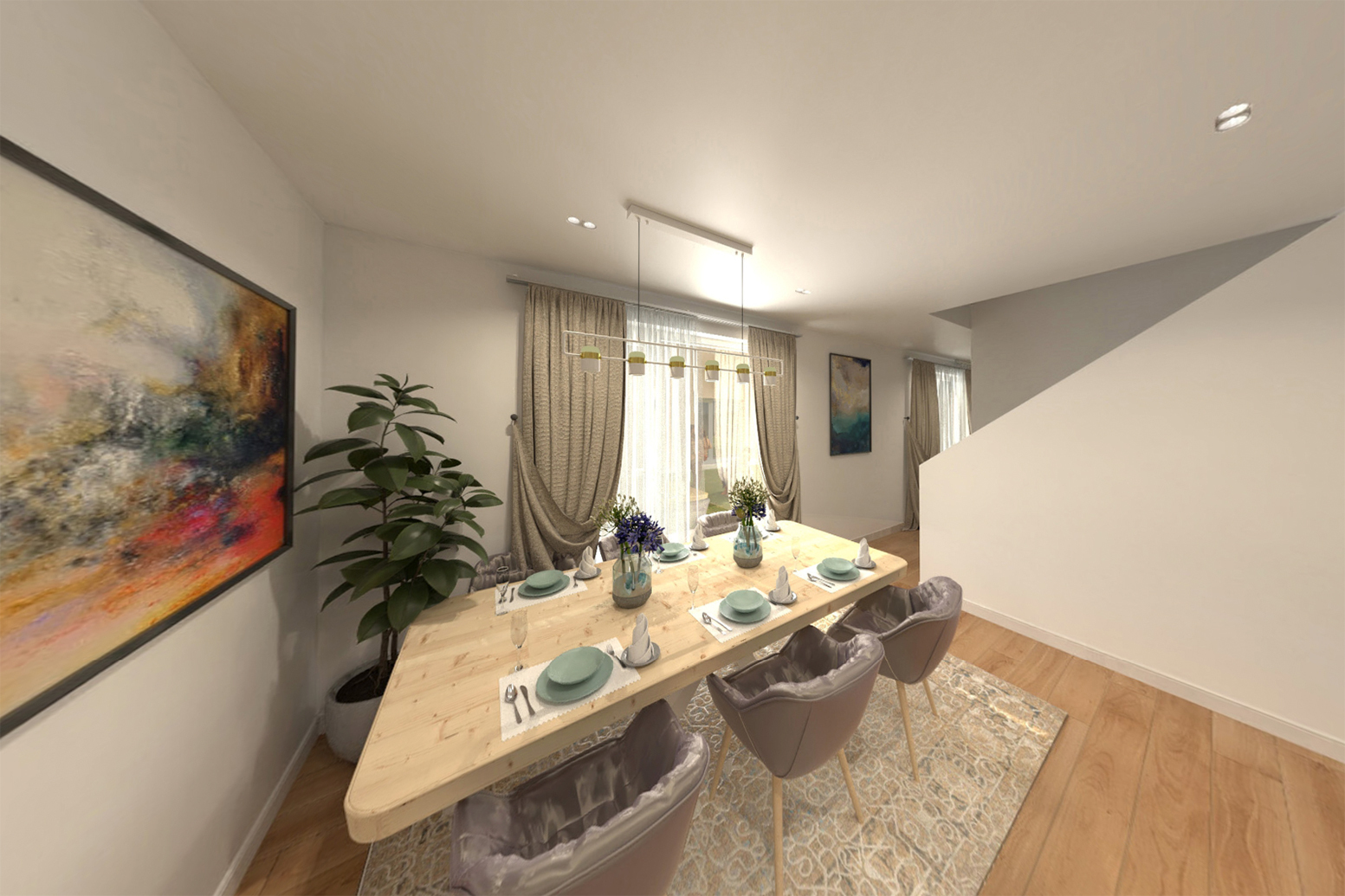 Wohn- Essbereich Beispiel der Musterwohnung.