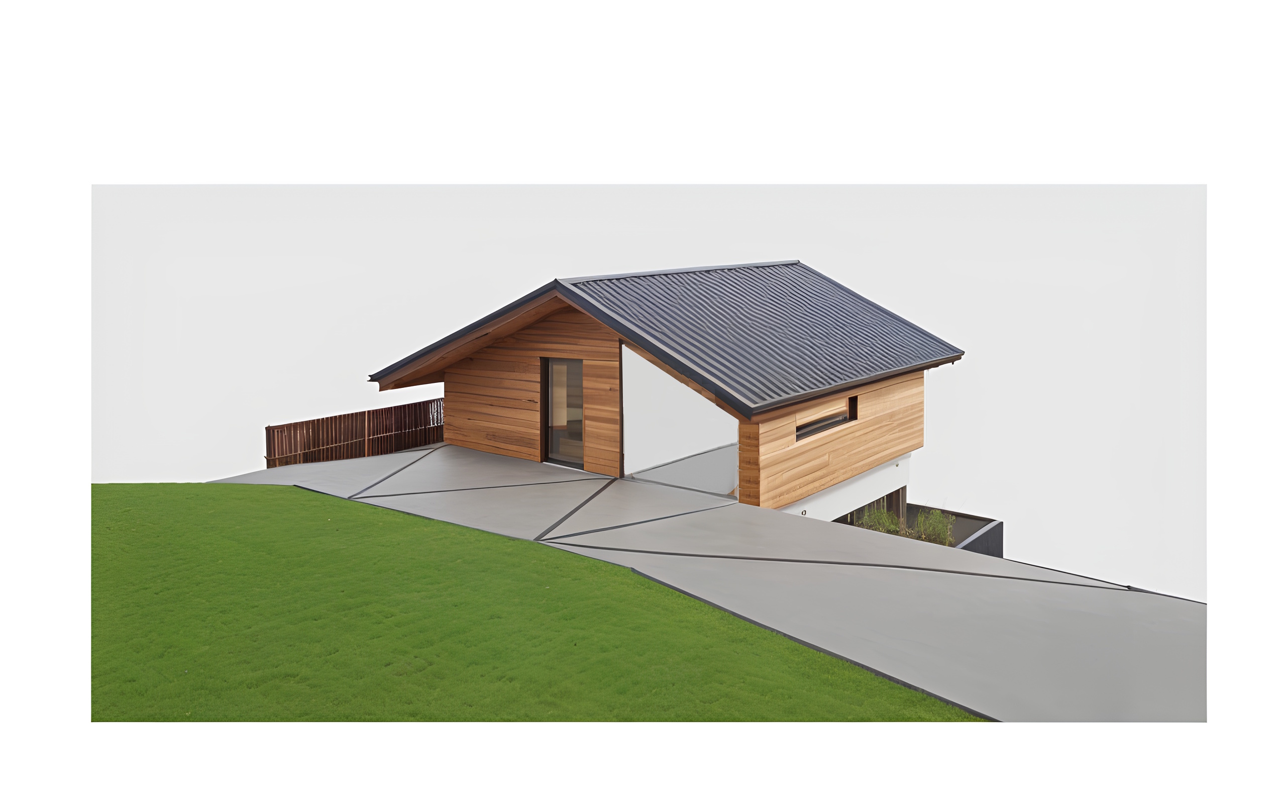 Façade nord-ouest avec couvert Façade nord-ouest avec couvert